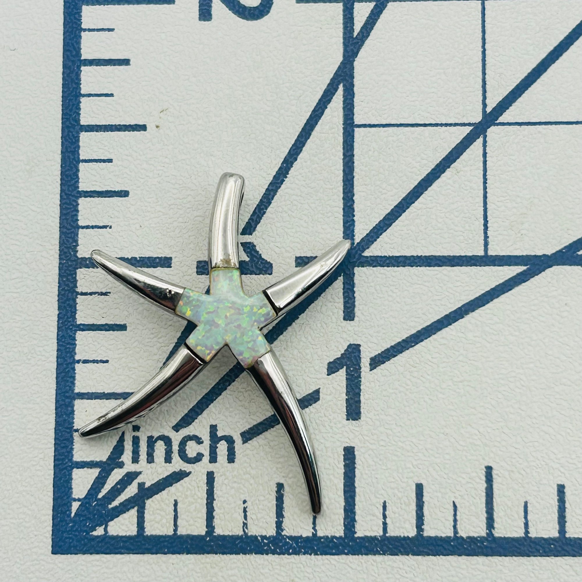 Sterling Opal Starfish Pendant