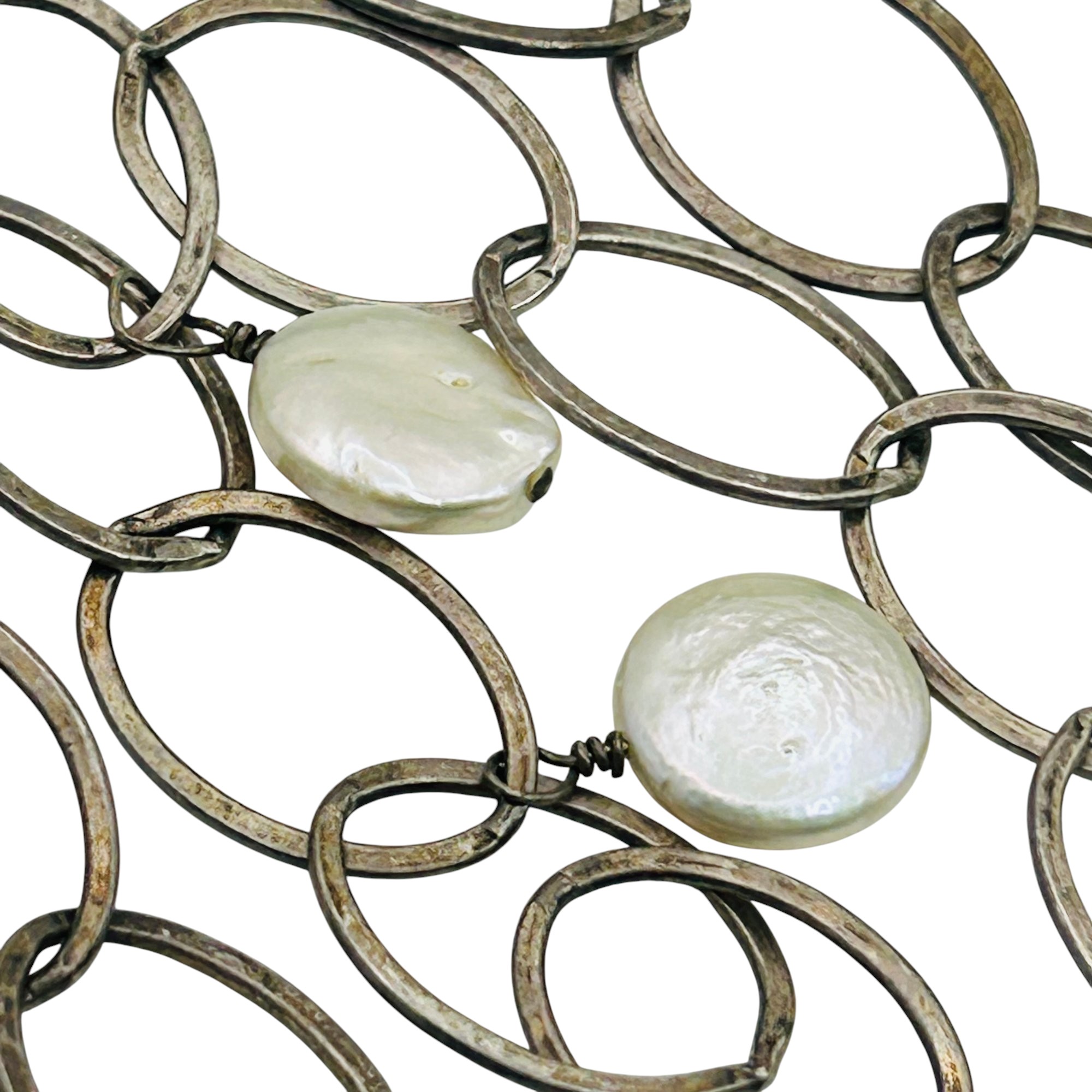 Sterling Pearl Toggle Clasp Necklace