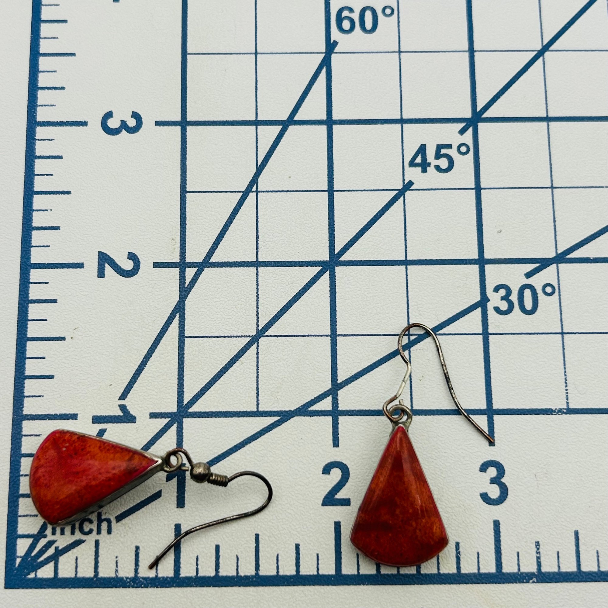 Sterling Coral Tear Drop Earrings