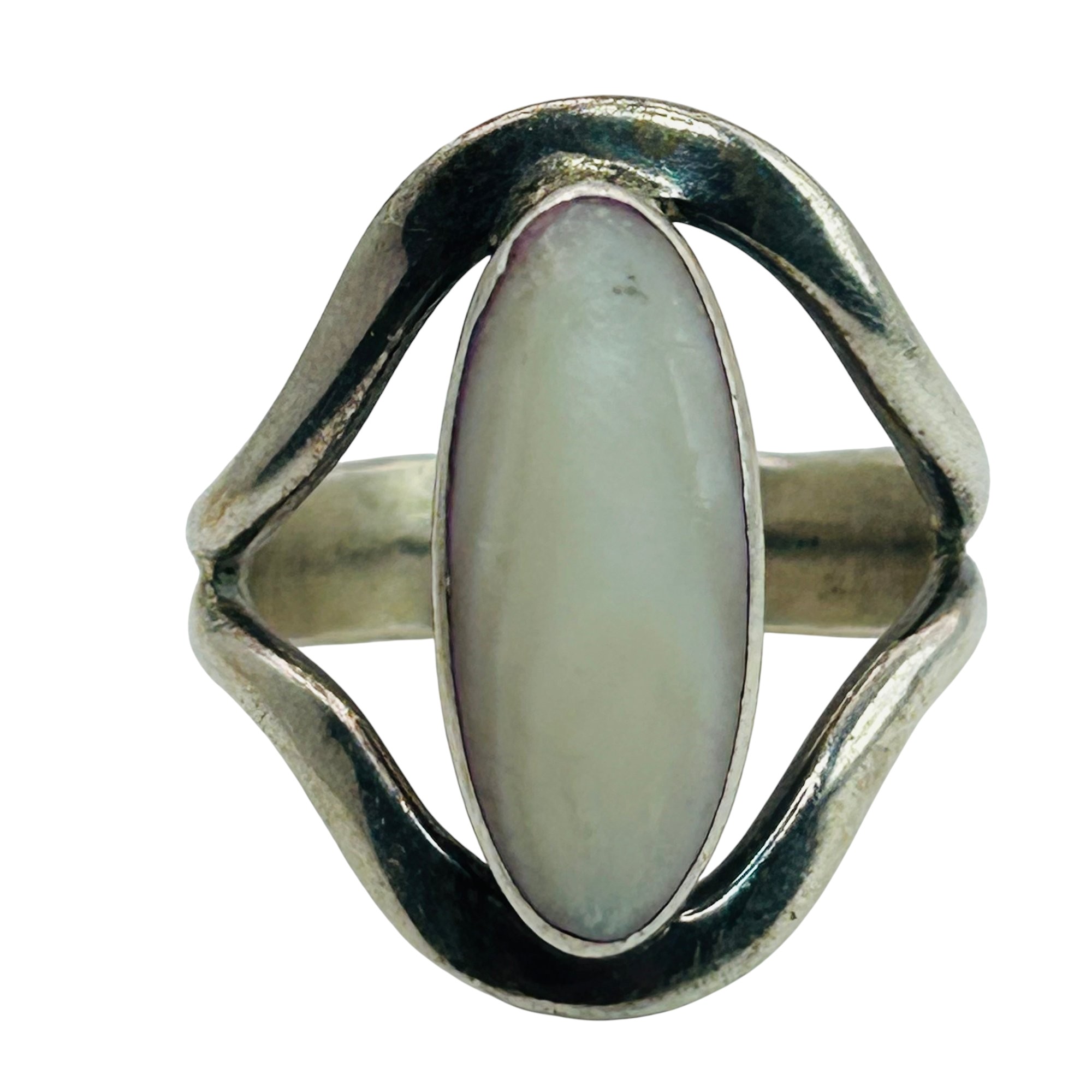 Sterling Mother Of Pearl Ring Sz 9.2