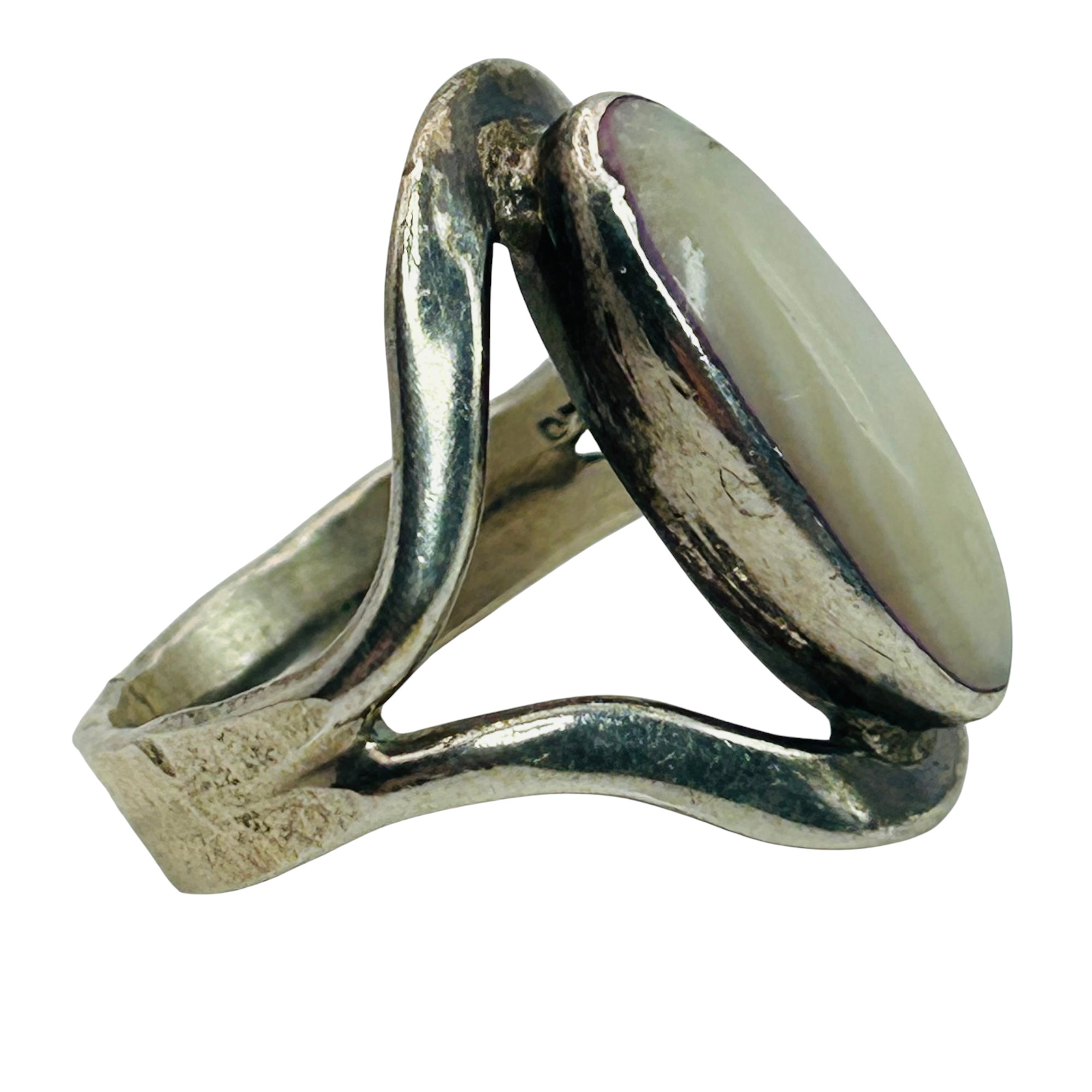 Sterling Mother Of Pearl Ring Sz 9.2