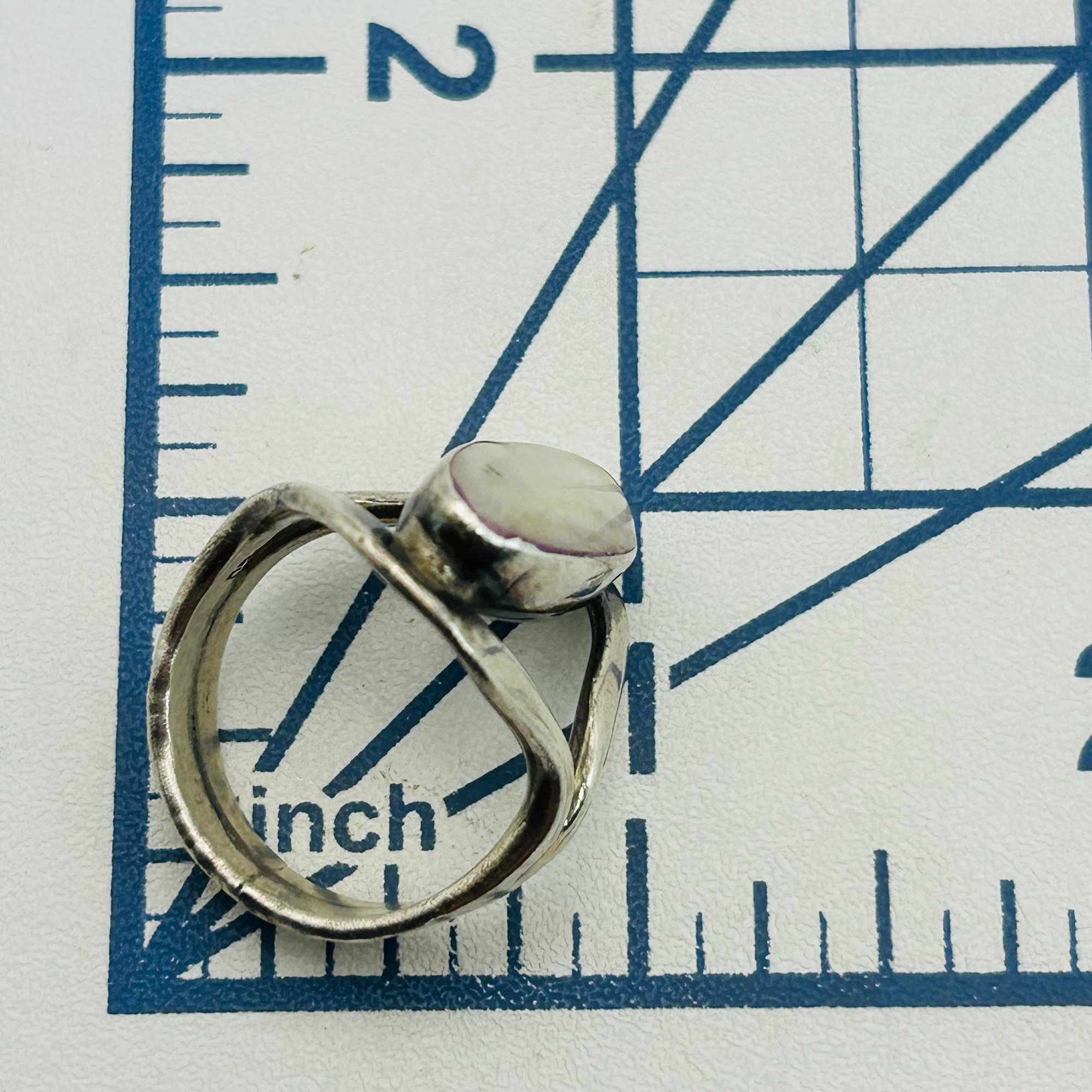 Sterling Mother Of Pearl Ring Sz 9.2