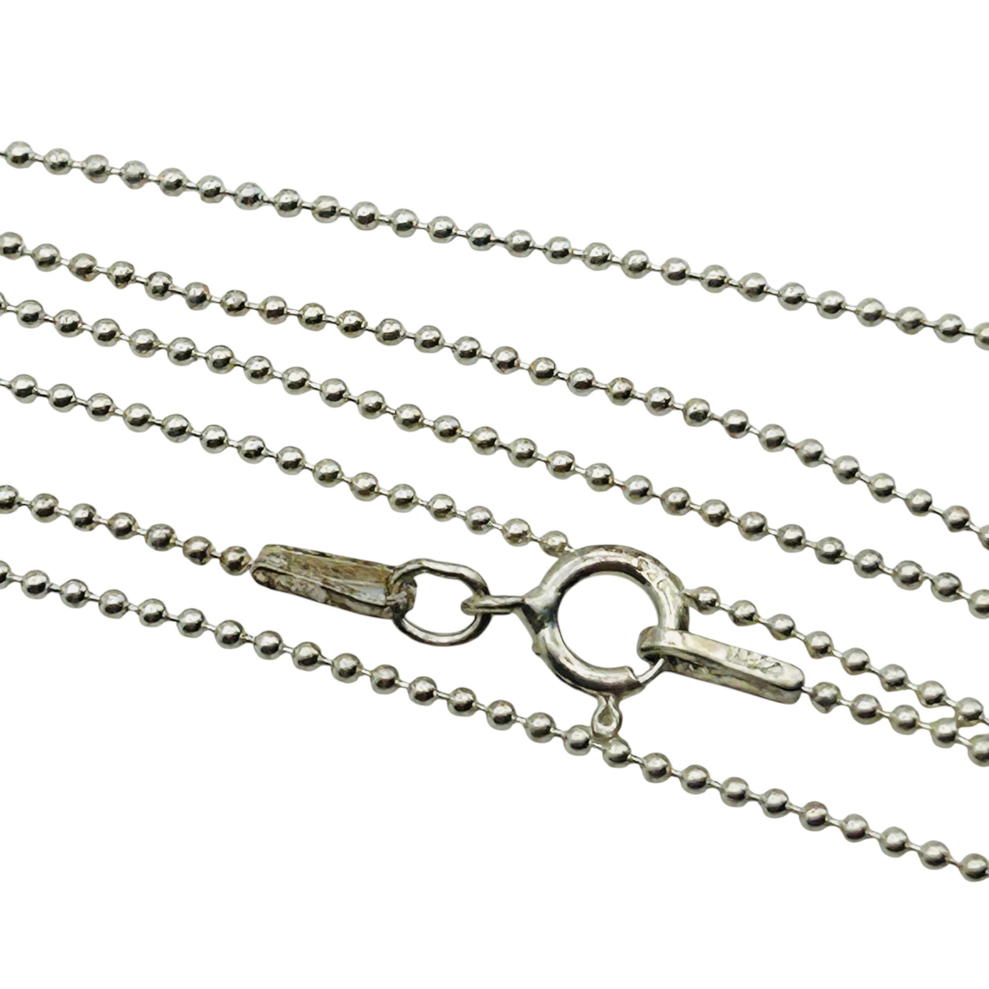 Signed MSC Sterling Bead Chain Necklace