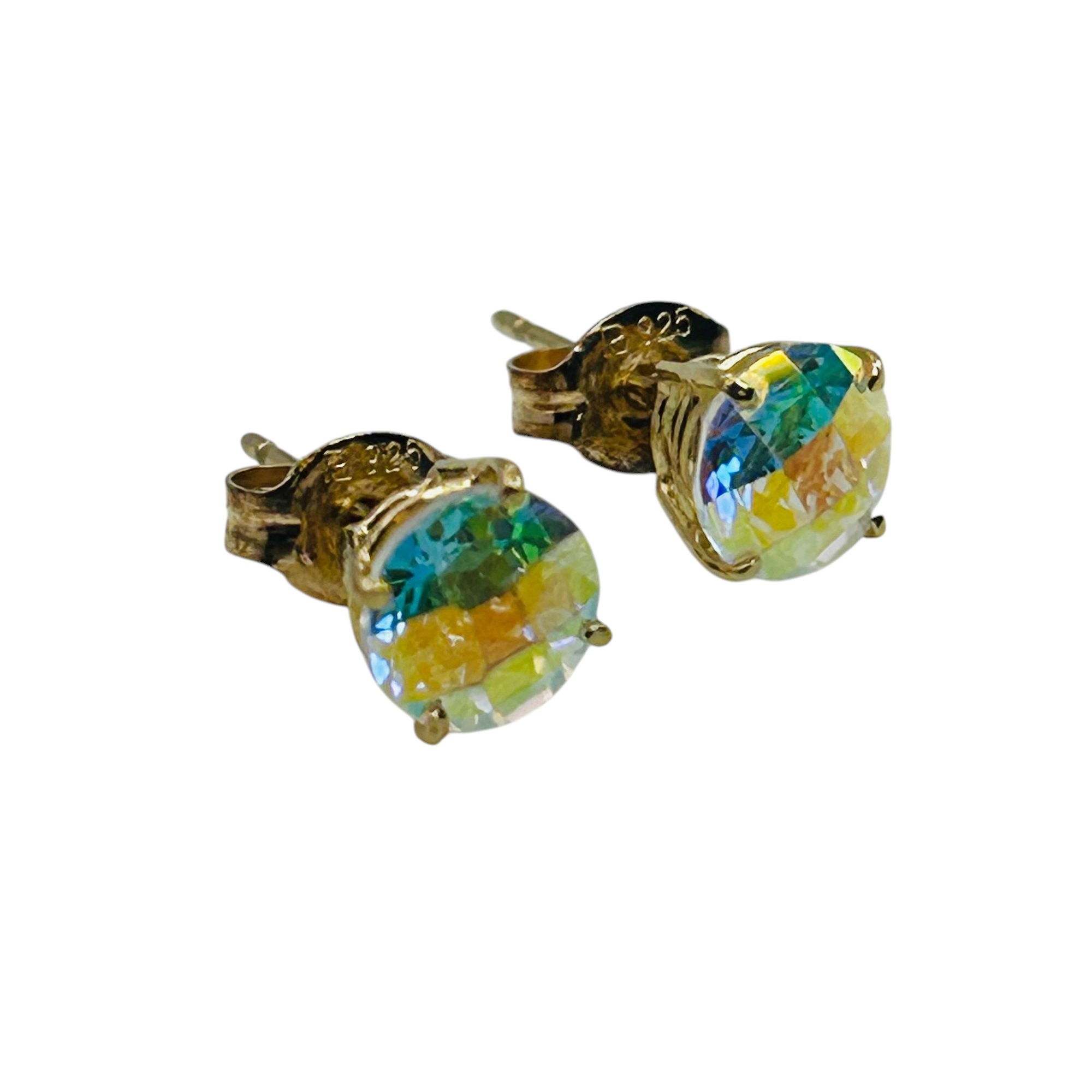 14k Topaz Sterling Back Earrings