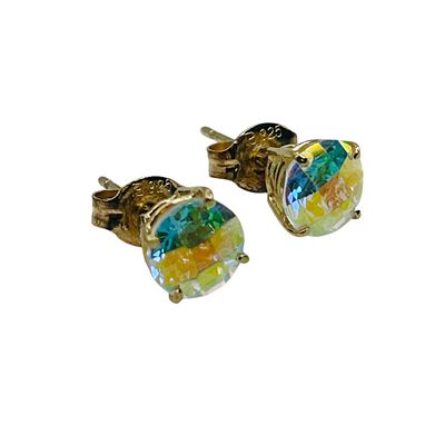 14k Topaz Sterling Back Earrings. 14k topaz Sterling back earrings .90g
