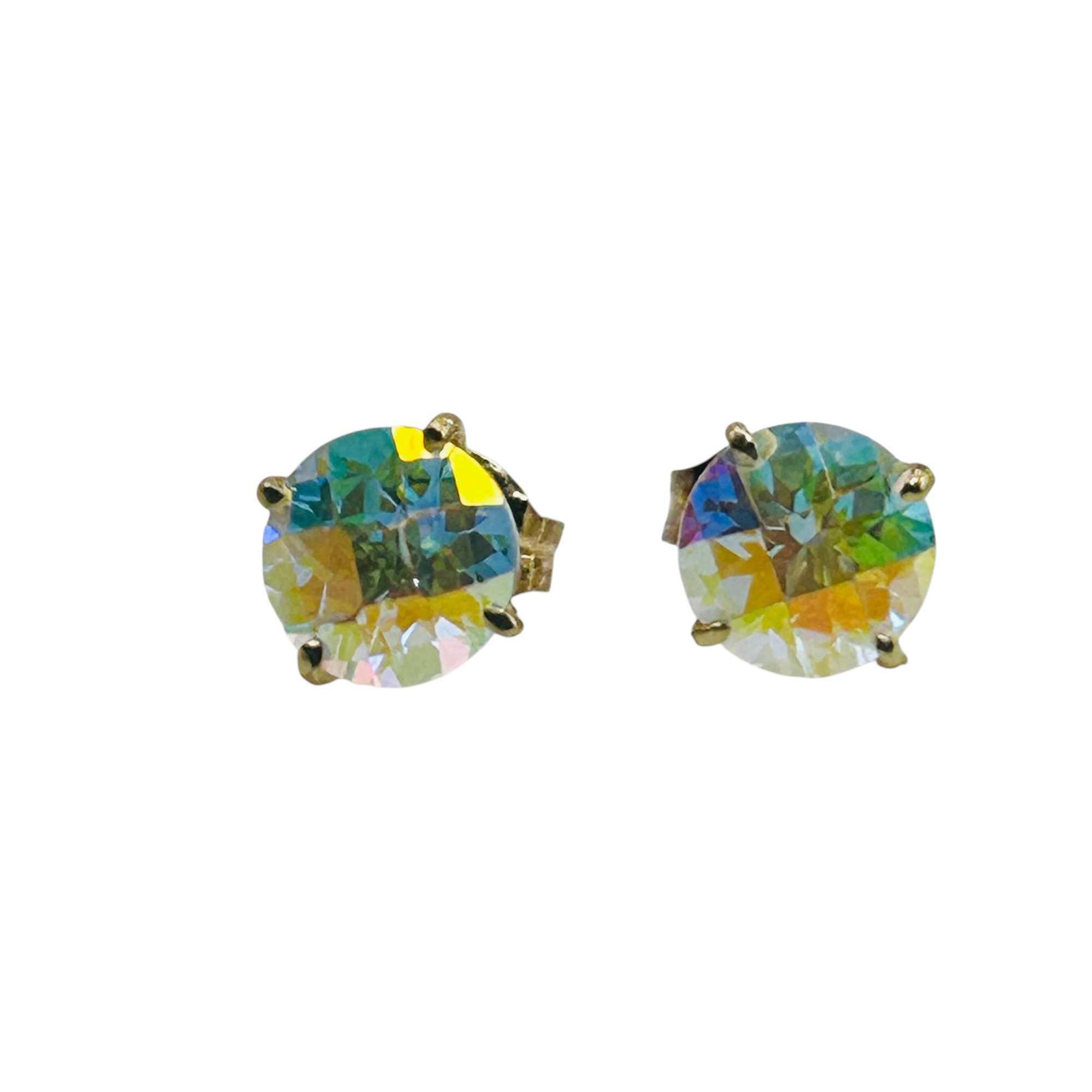 14k Topaz Sterling Back Earrings