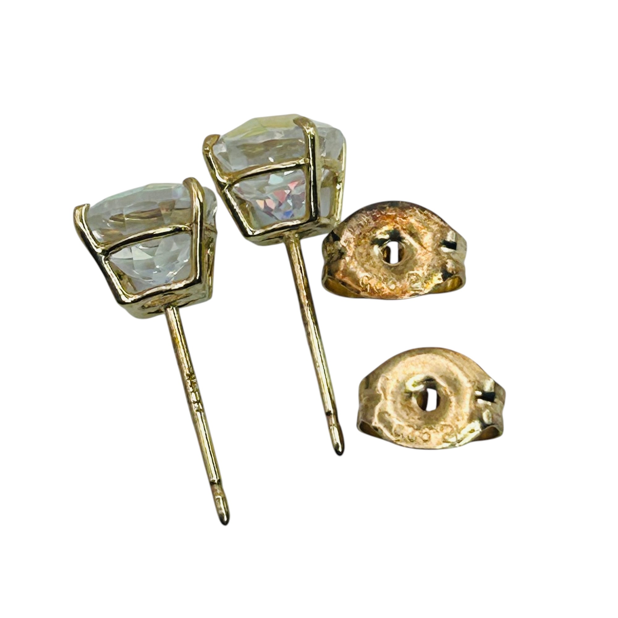 14k Topaz Sterling Back Earrings