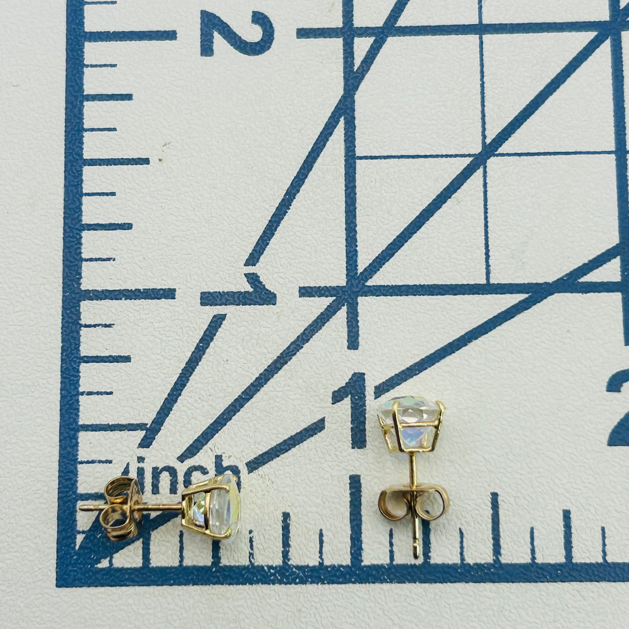 14k Topaz Sterling Back Earrings