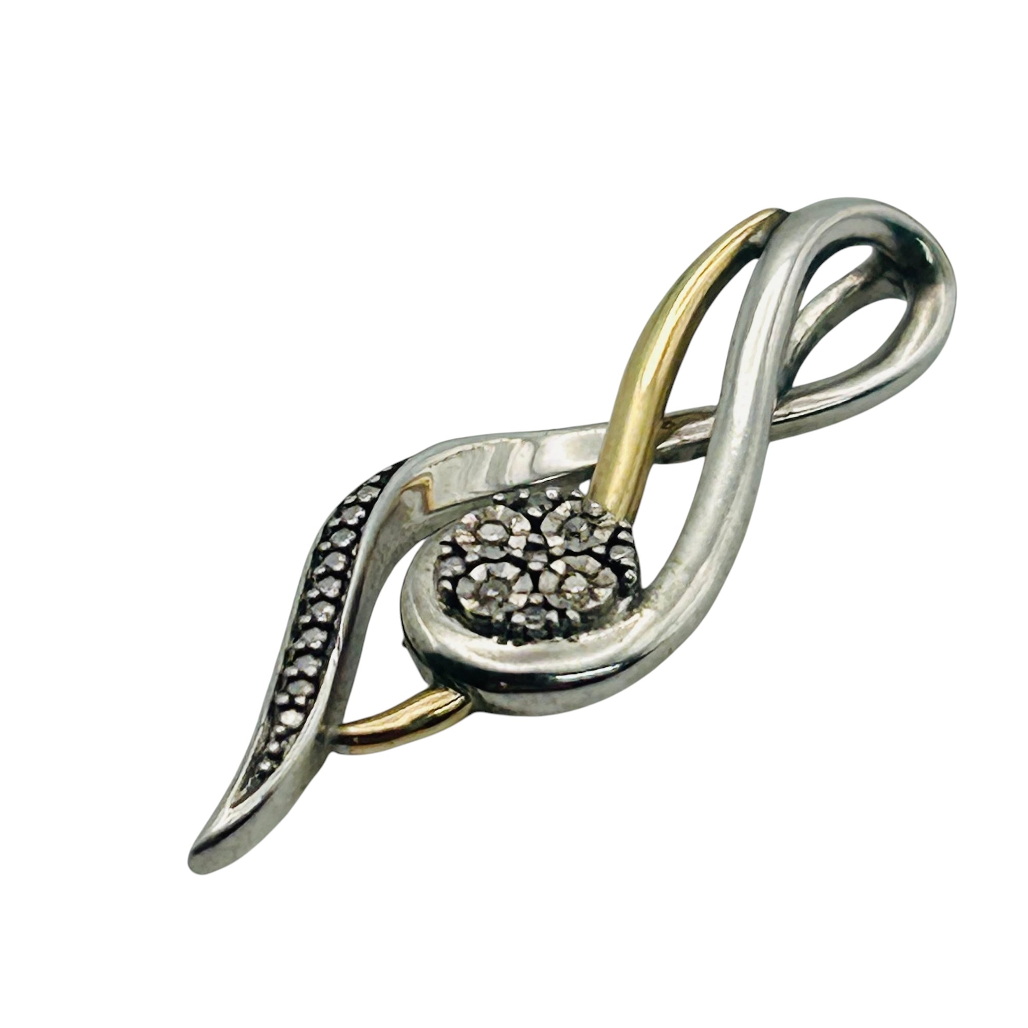 Sterling 10k Diamond Music Note Pendant