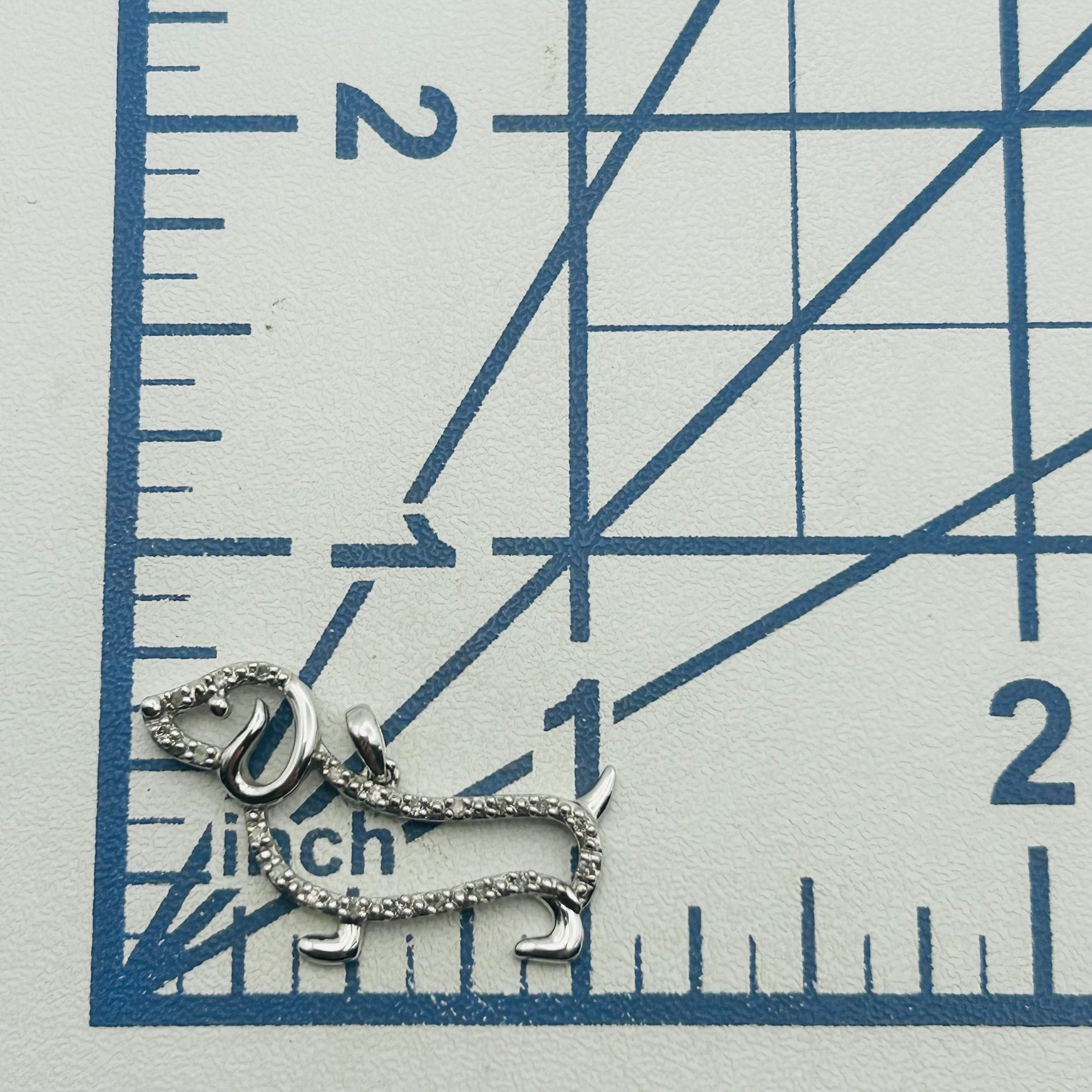 Signed 18k Sapphire Dog Pendant