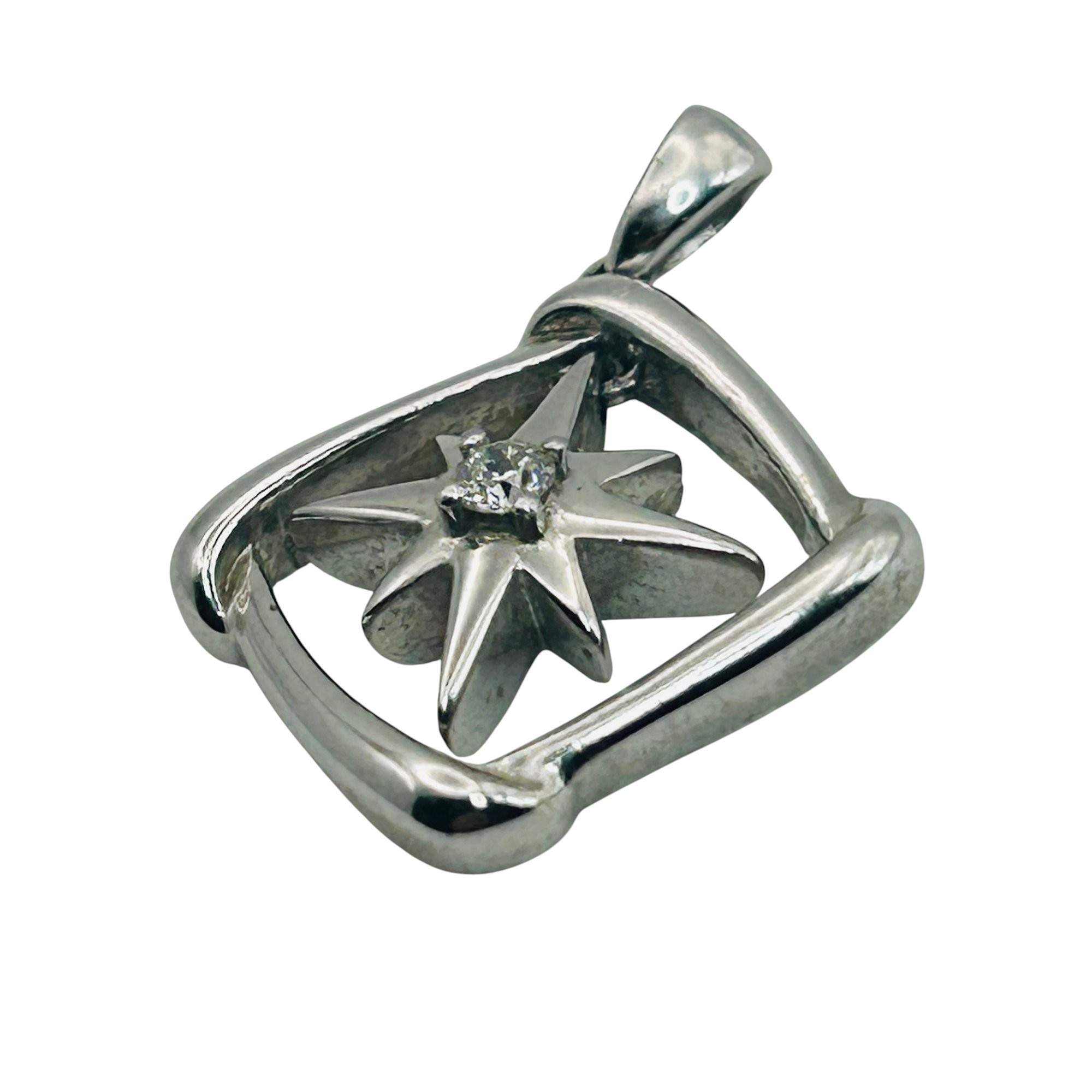 Zei Sitara Collection Sterling Diamond Pendant