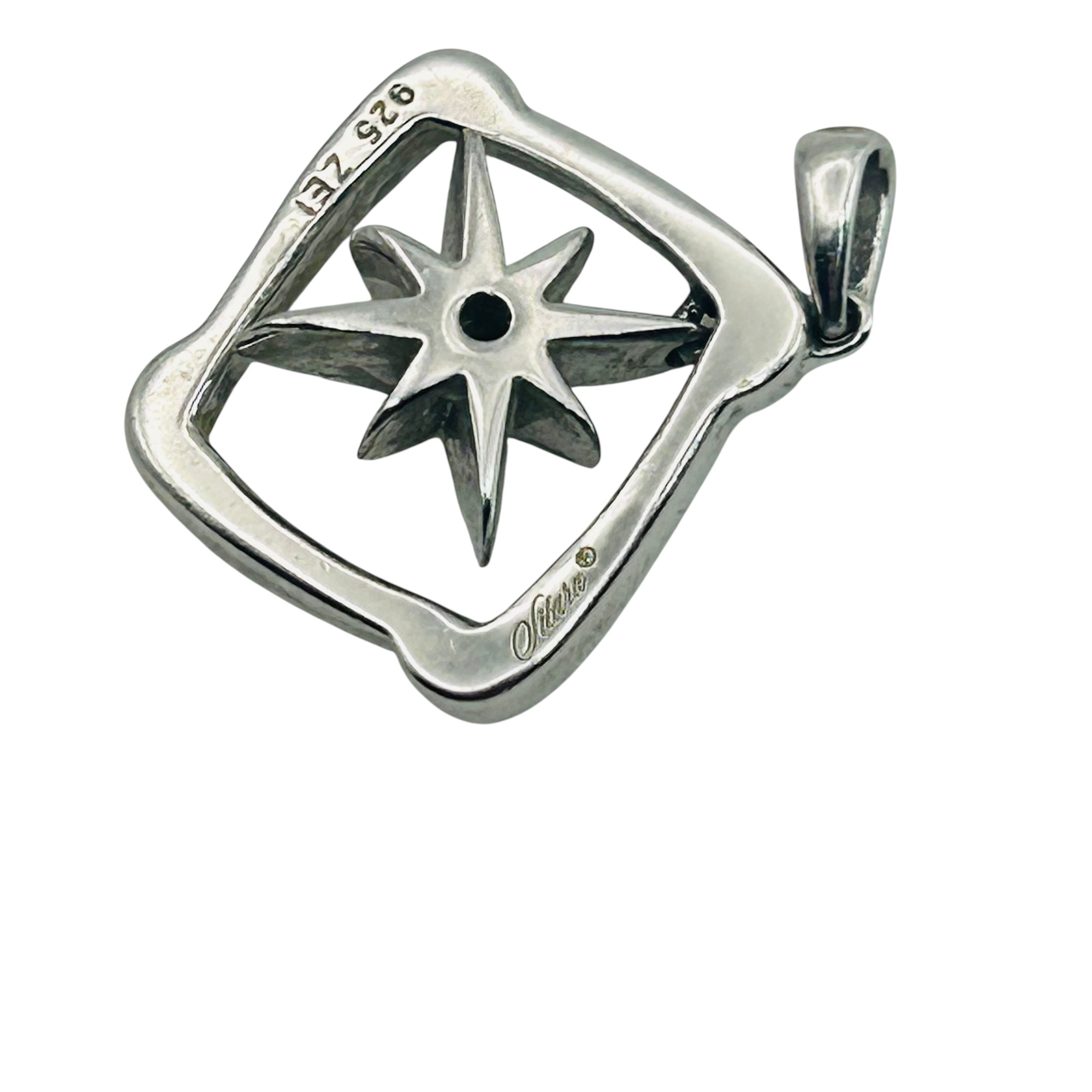 Zei Sitara Collection Sterling Diamond Pendant
