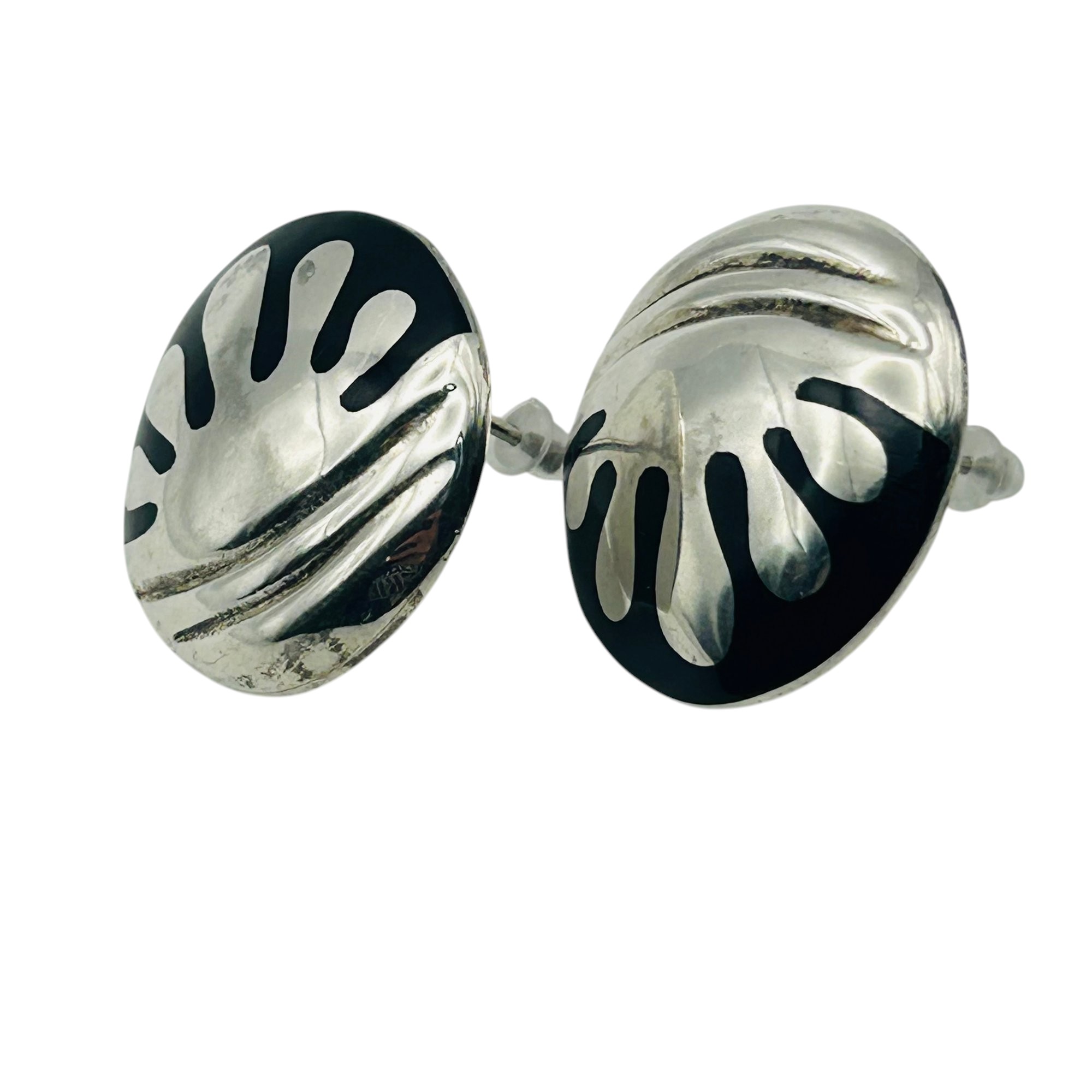 ATI Mexico Vintage Sterling Inlay Earrings