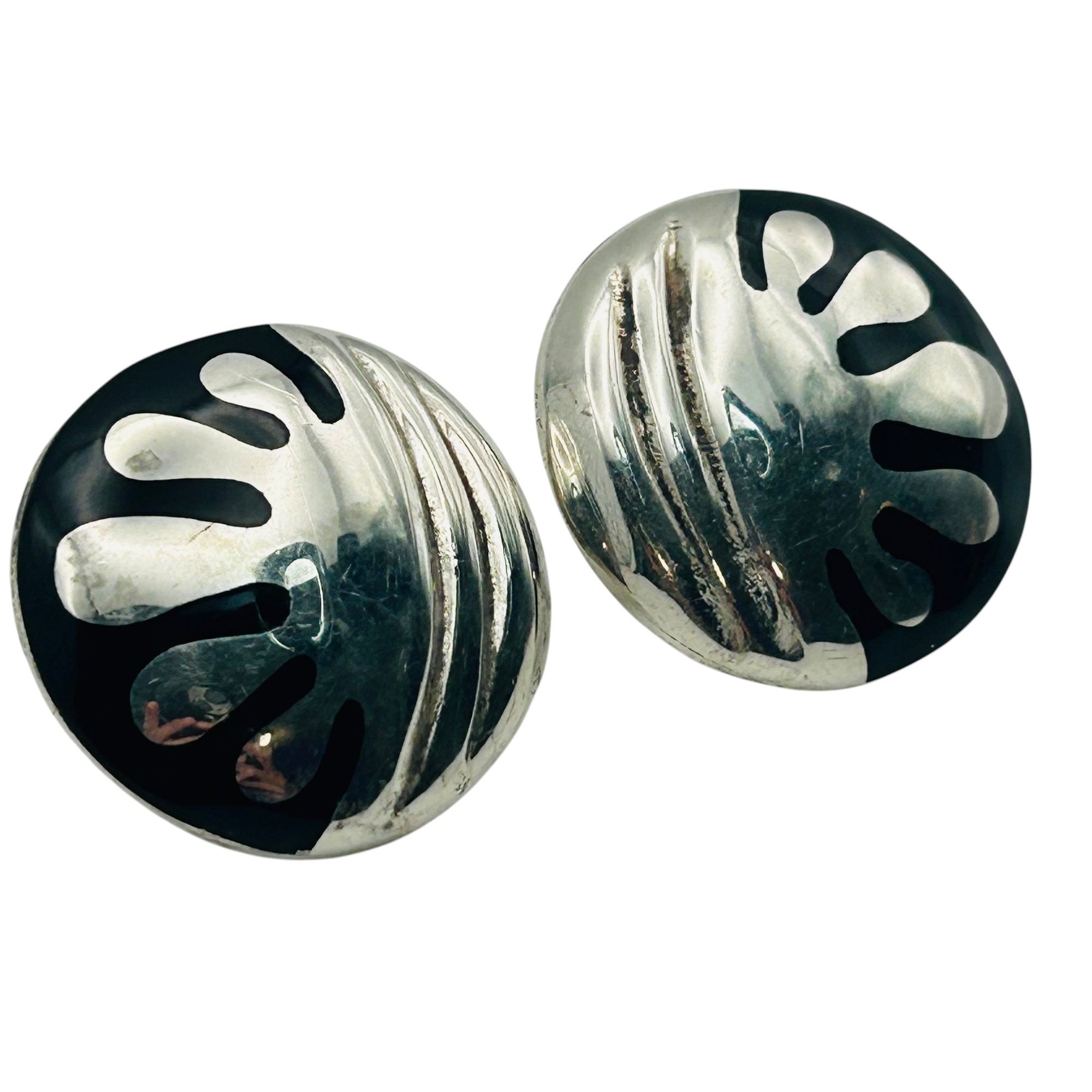 ATI Mexico Vintage Sterling Inlay Earrings