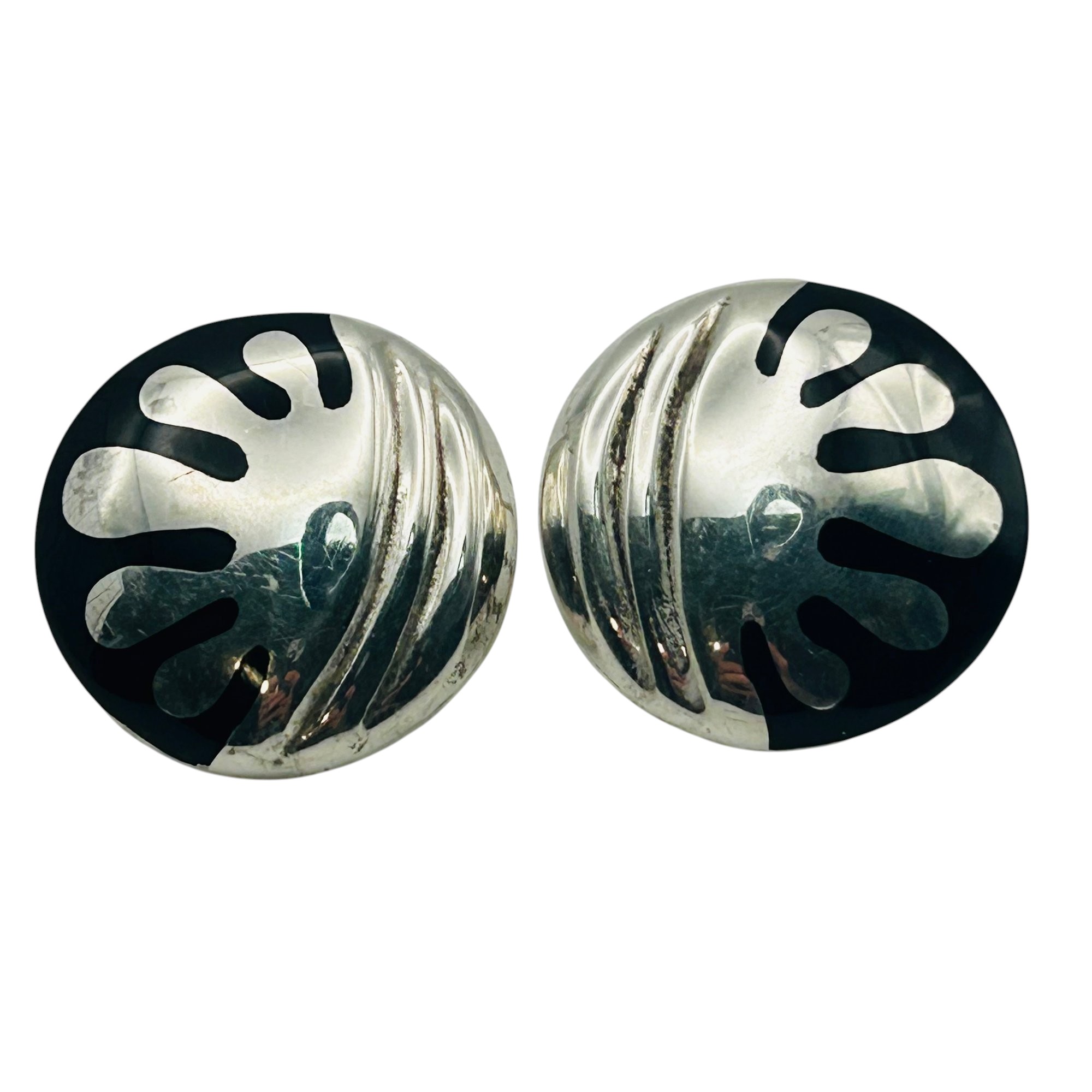ATI Mexico Vintage Sterling Inlay Earrings
