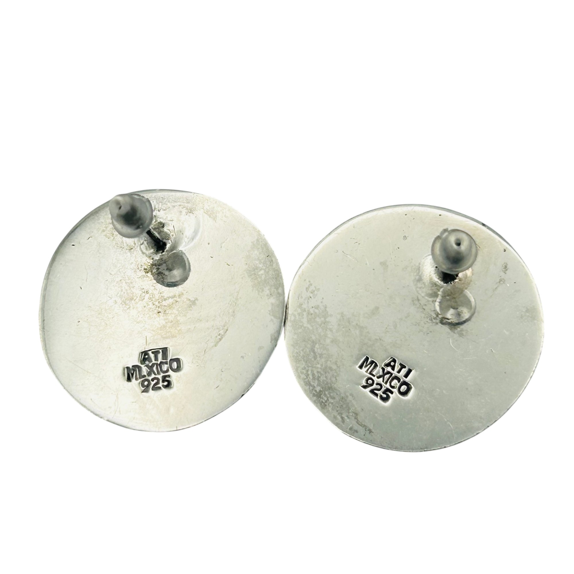ATI Mexico Vintage Sterling Inlay Earrings