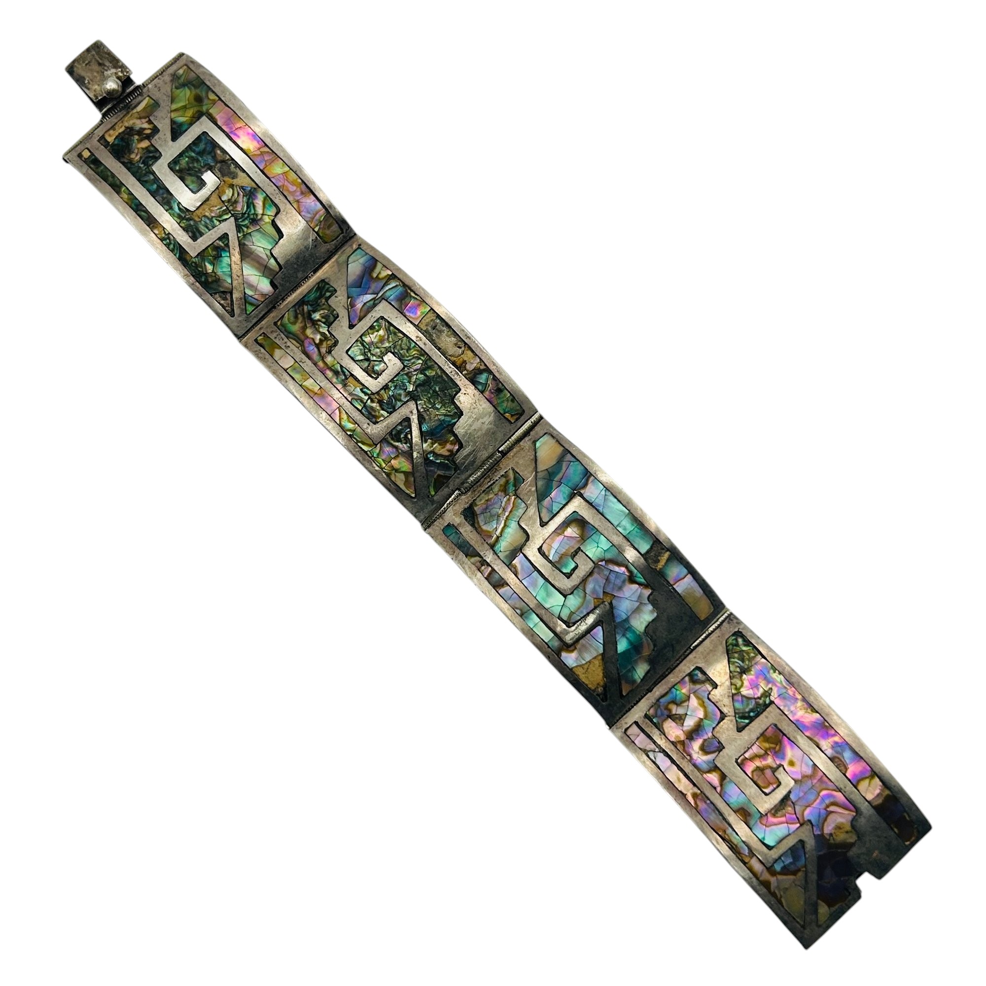 Signed Mexico Sterling Abalone Bracelet