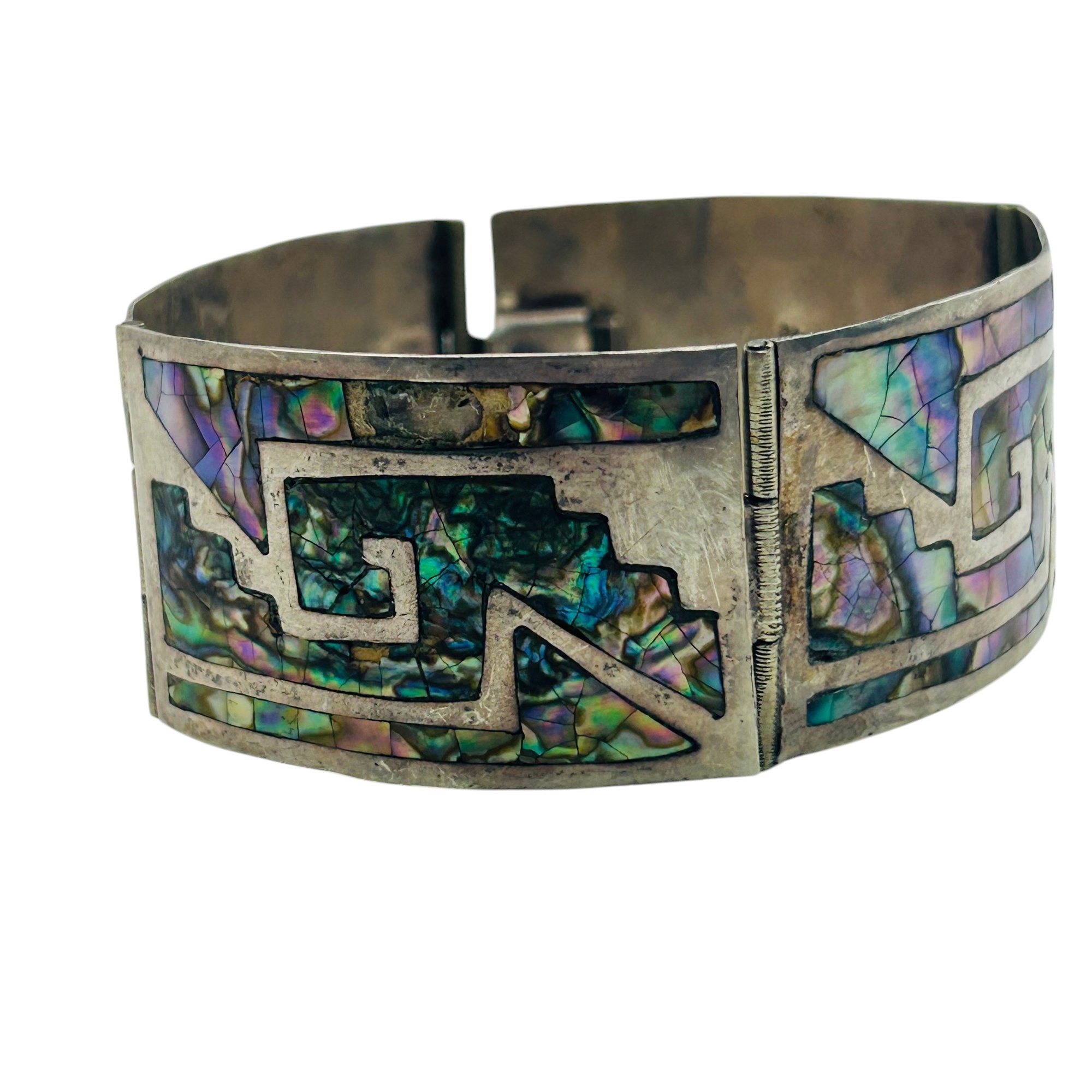 Signed Mexico Sterling Abalone Bracelet