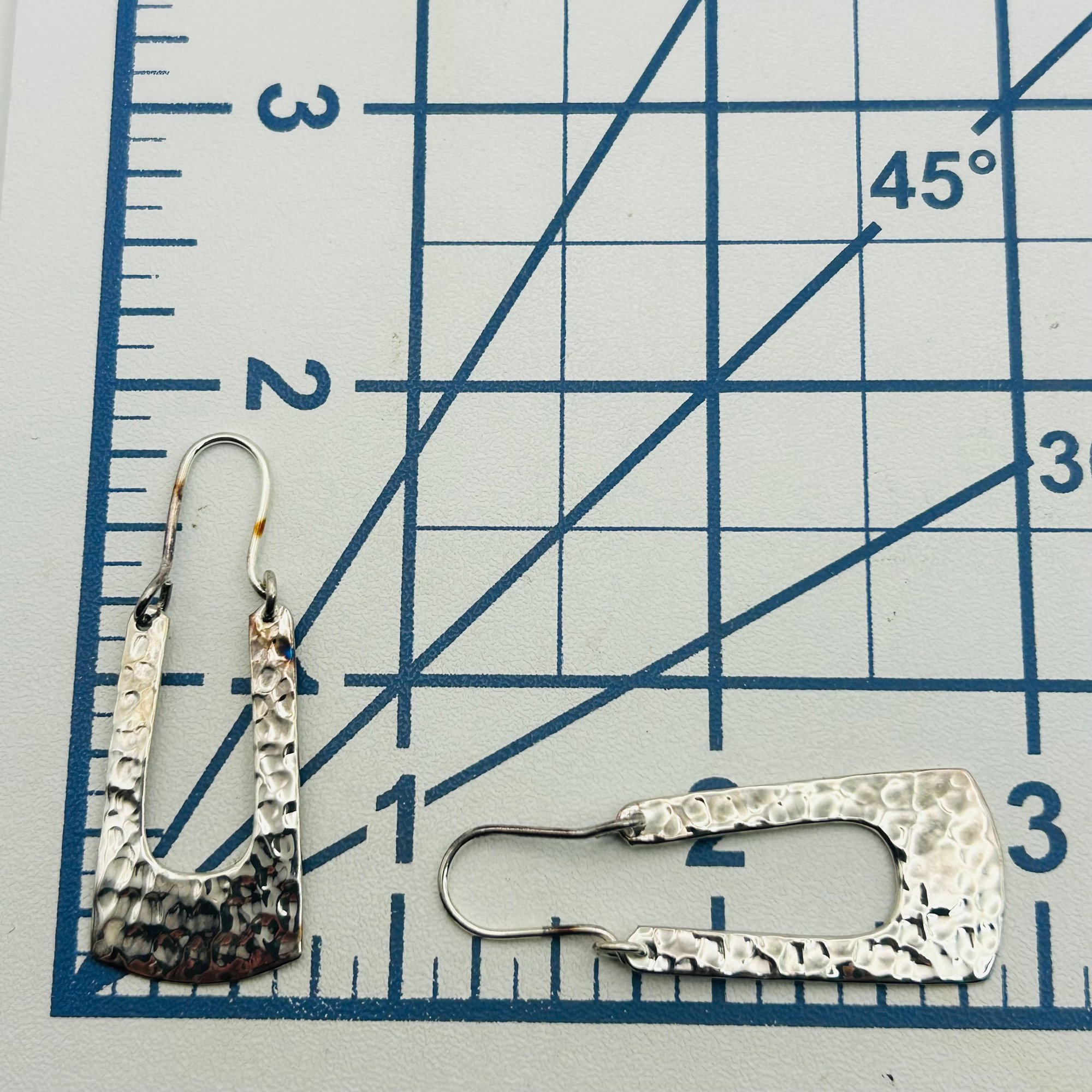 Signed Mexico Sterling Hammered Earrings