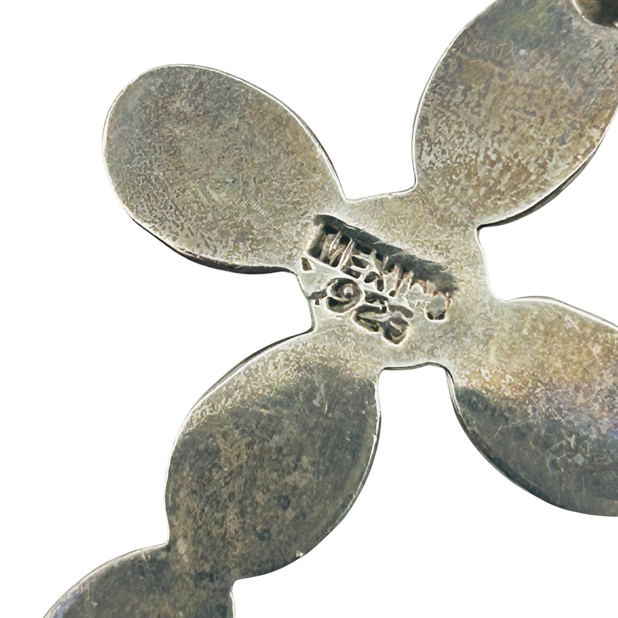 Mexico Sterling Abalone Cross Pendant