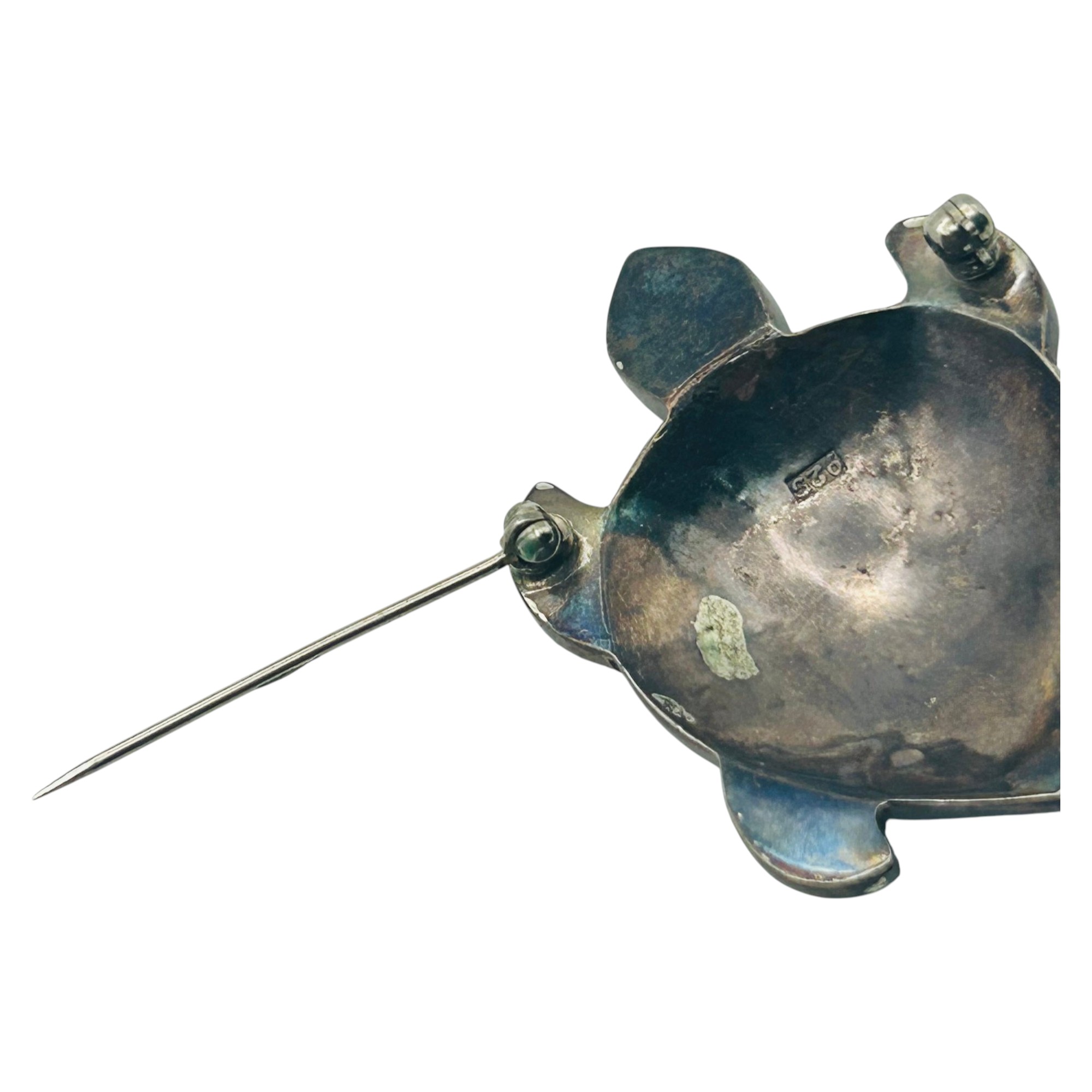 Sterling Abalone Turtle Brooch