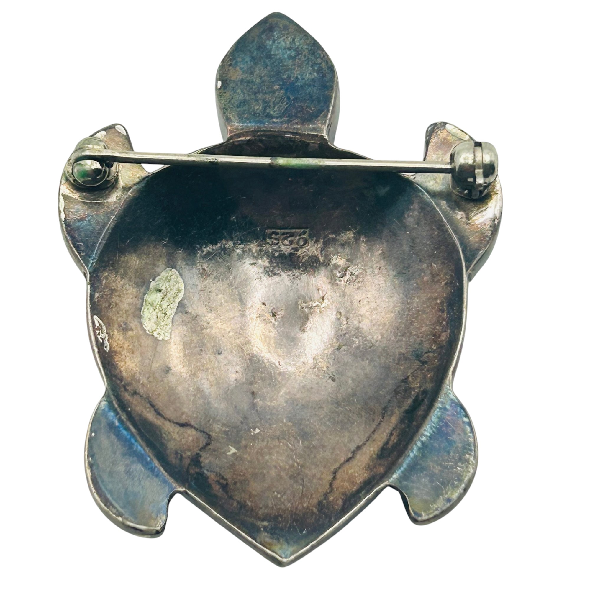 Sterling Abalone Turtle Brooch