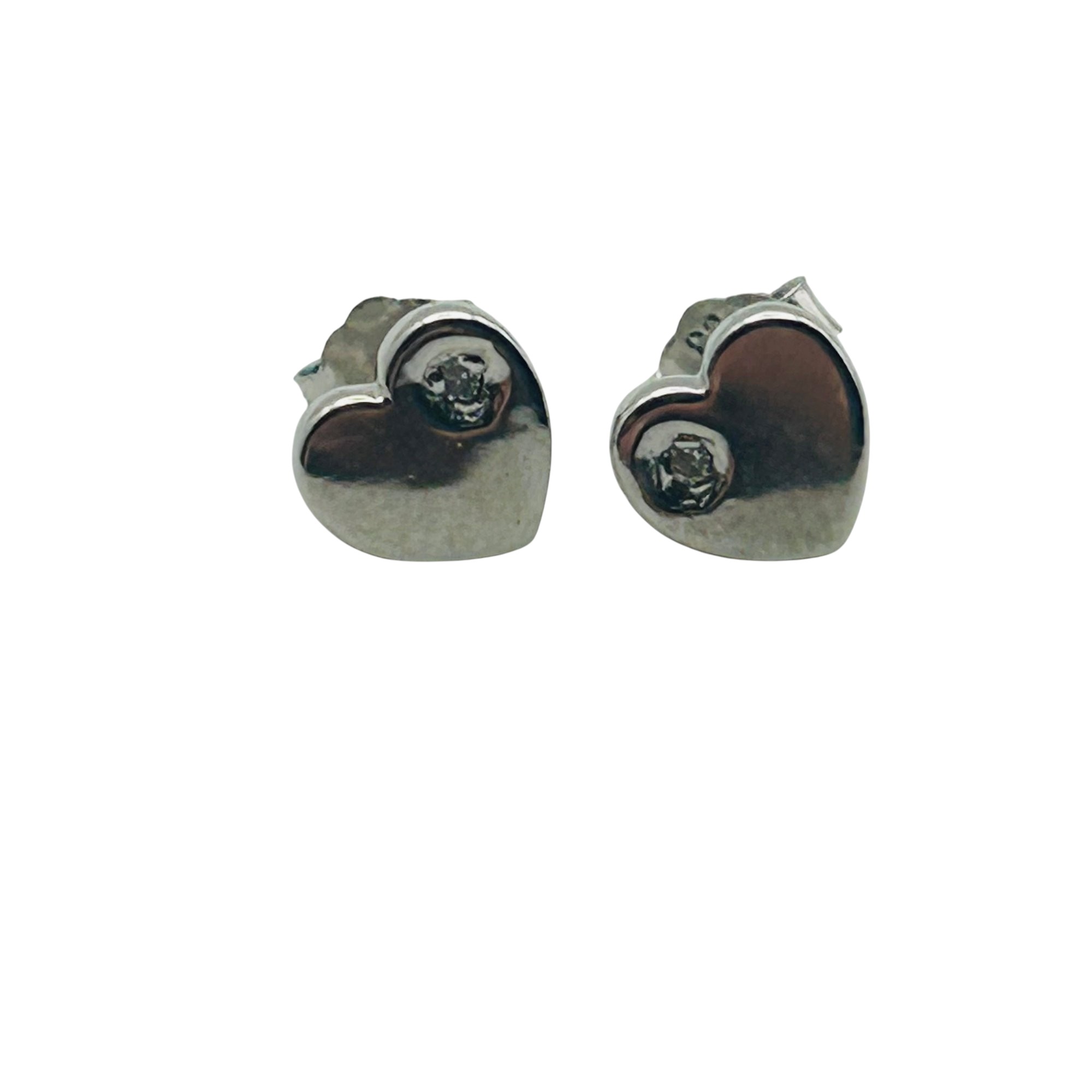 Sterling Diamond Heart Earrings