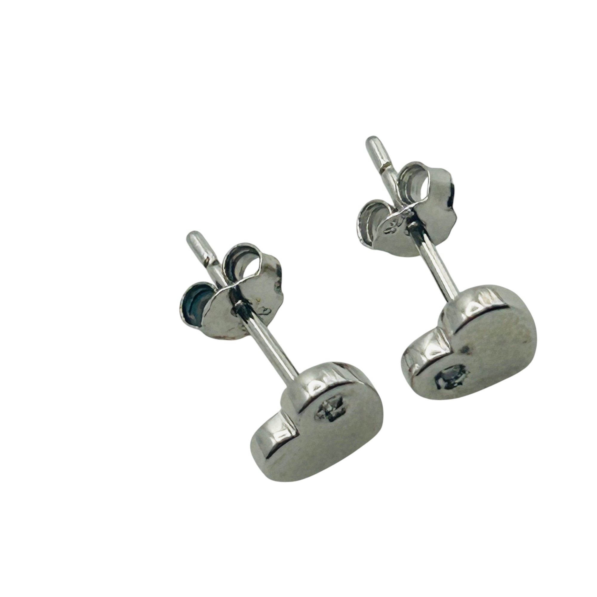 Sterling Diamond Heart Earrings
