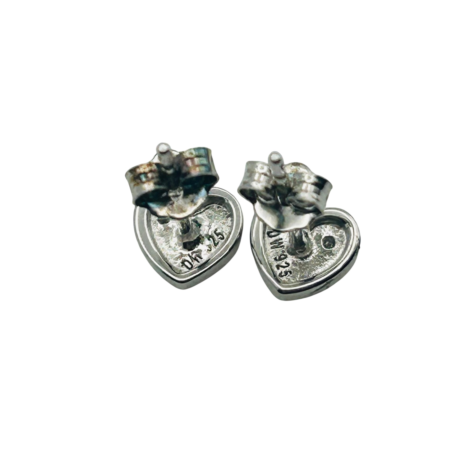 Sterling Diamond Heart Earrings