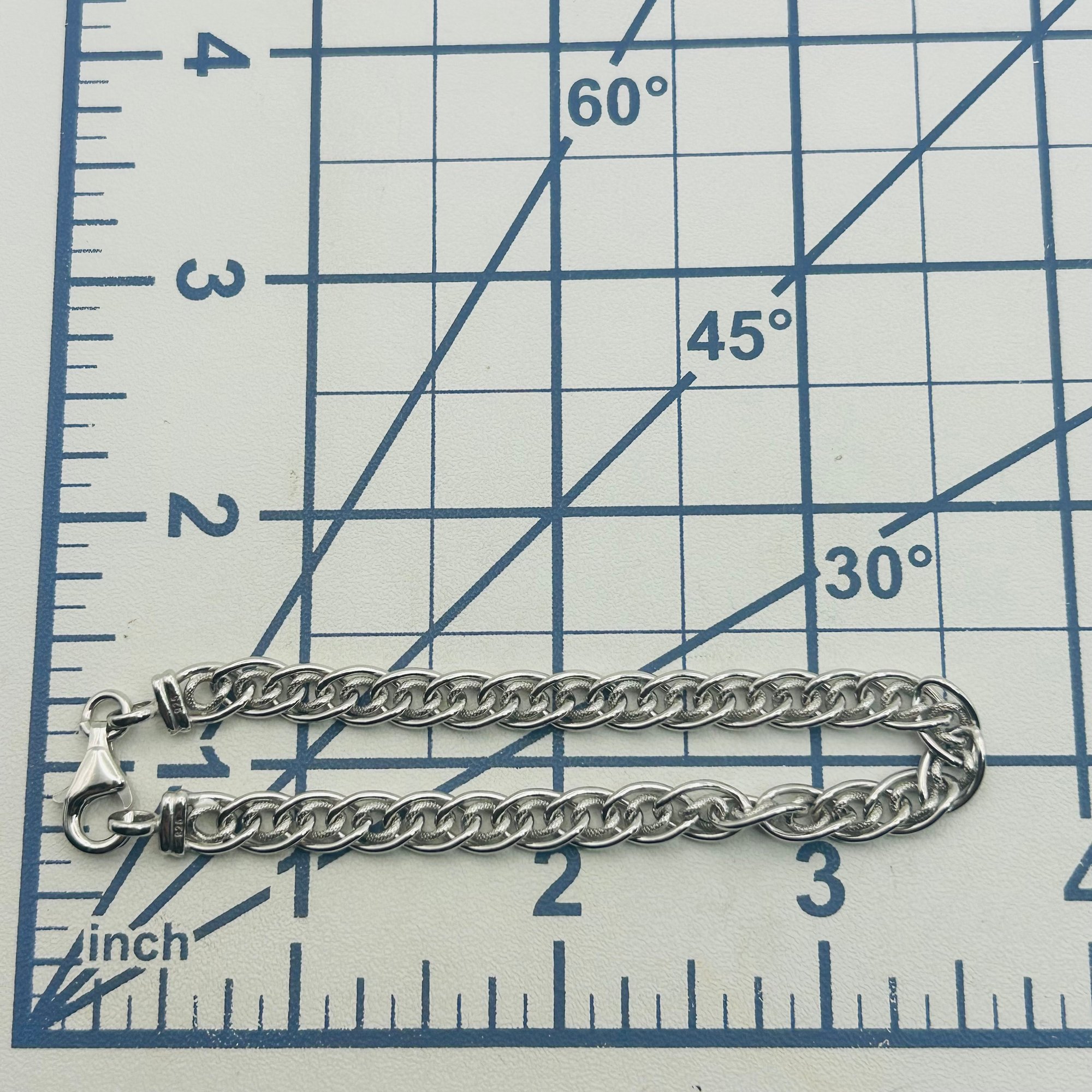 Signed Italy Sterling Curb Chain Bracelet