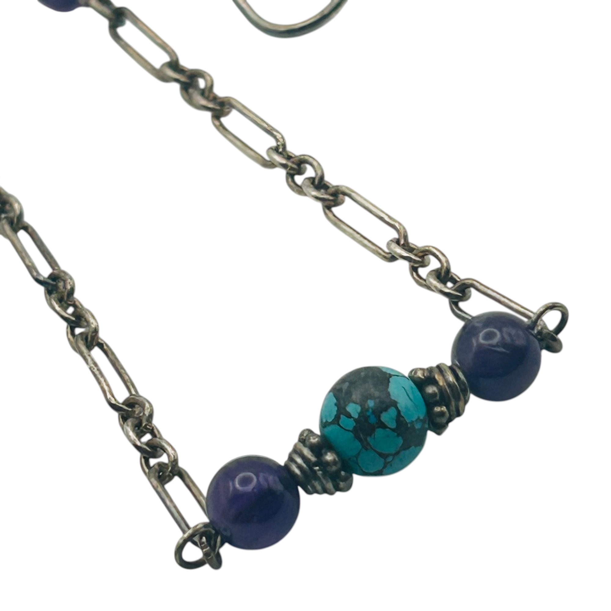 Sterling Amethyst Turquoise Necklace