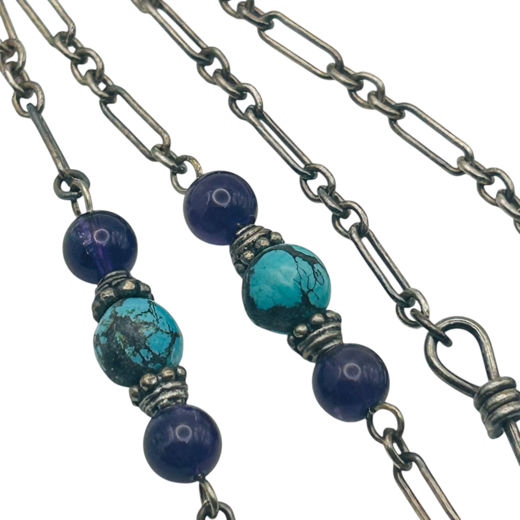 Sterling Amethyst Turquoise Necklace