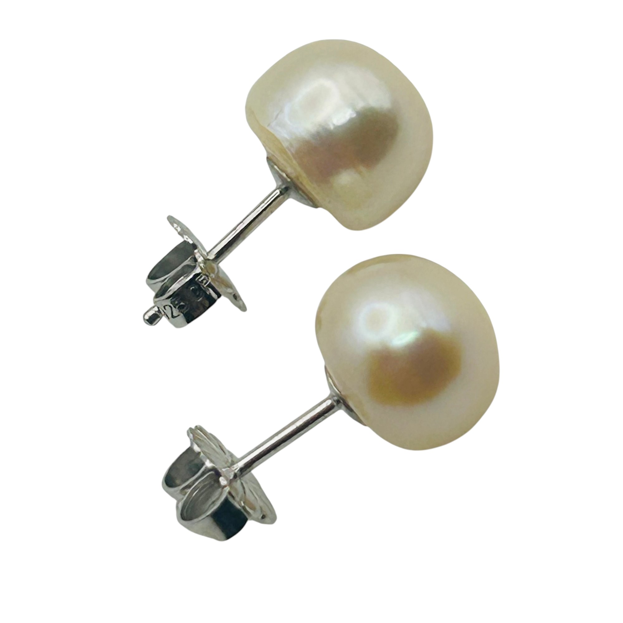 Signed Sterling Pearl Earrings