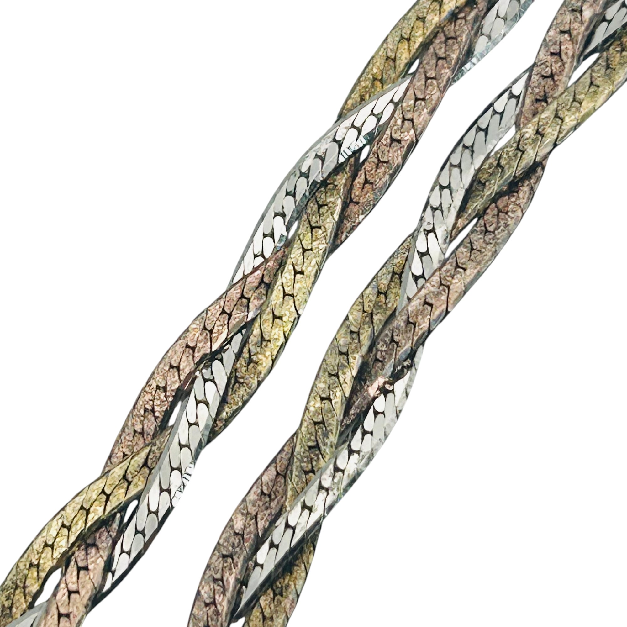 Signed Sterling Flat Braided Snake Chain Necklace