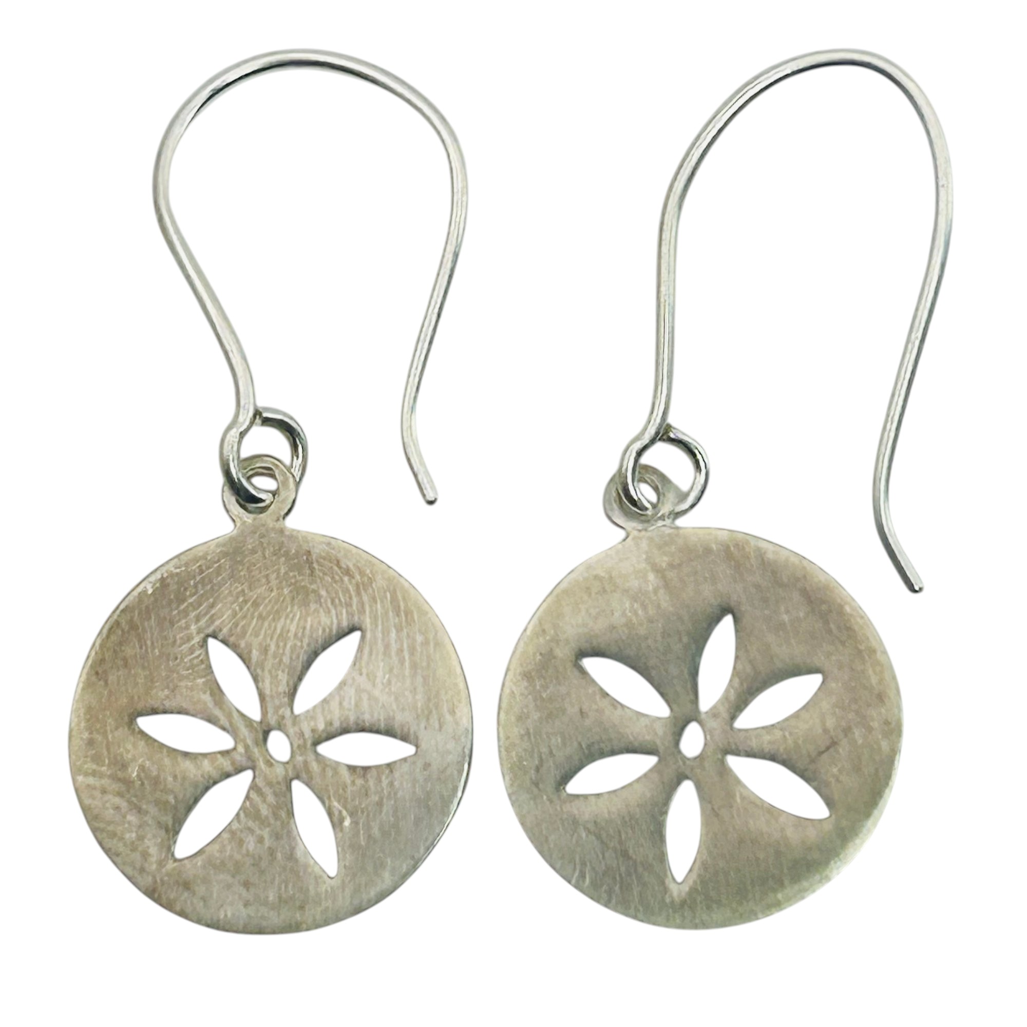 Signed TASMI Sterling Sand Dollar Earrings