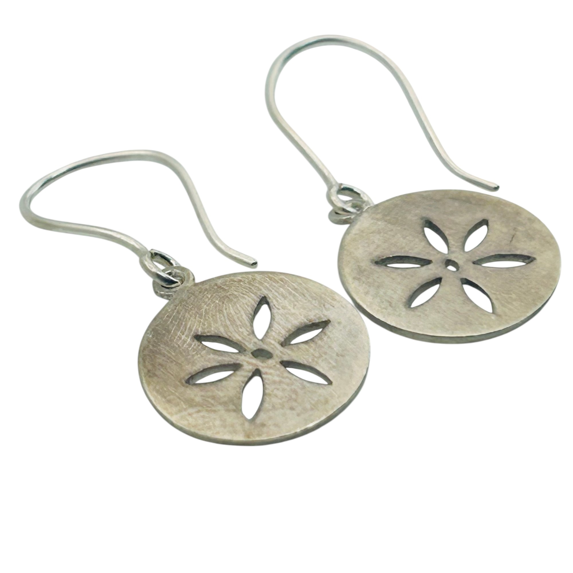 Signed TASMI Sterling Sand Dollar Earrings