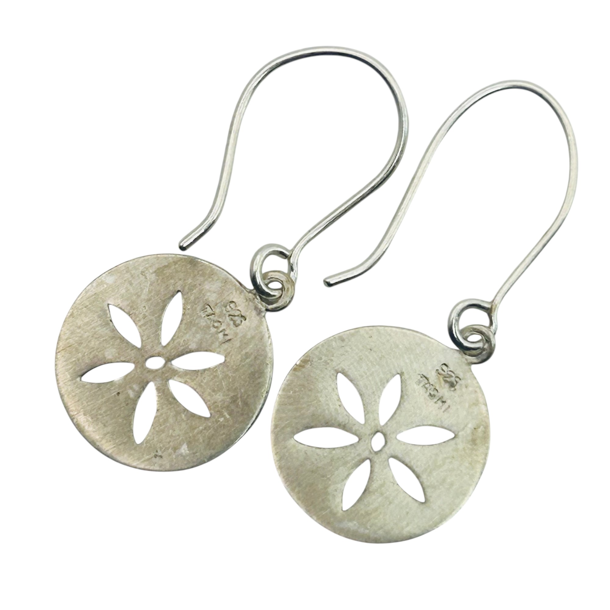 Signed TASMI Sterling Sand Dollar Earrings