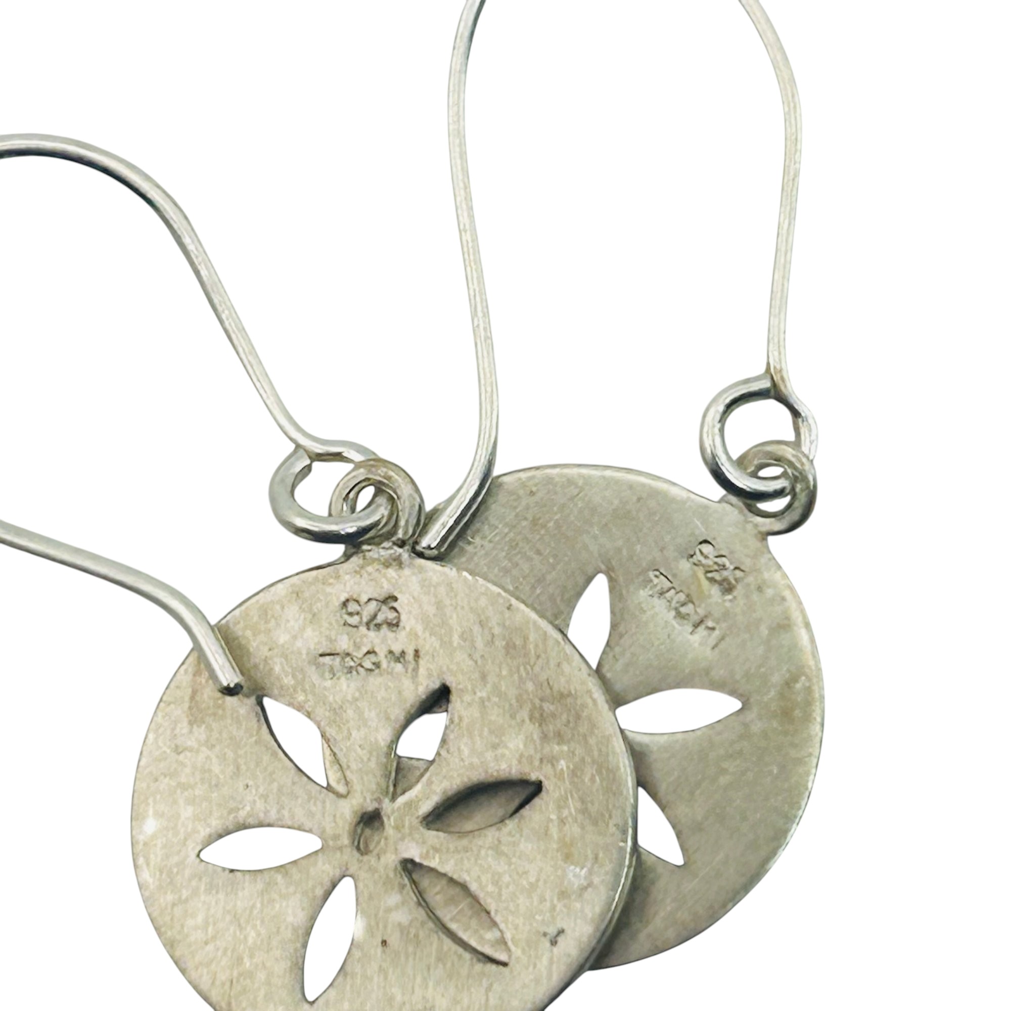 Signed TASMI Sterling Sand Dollar Earrings