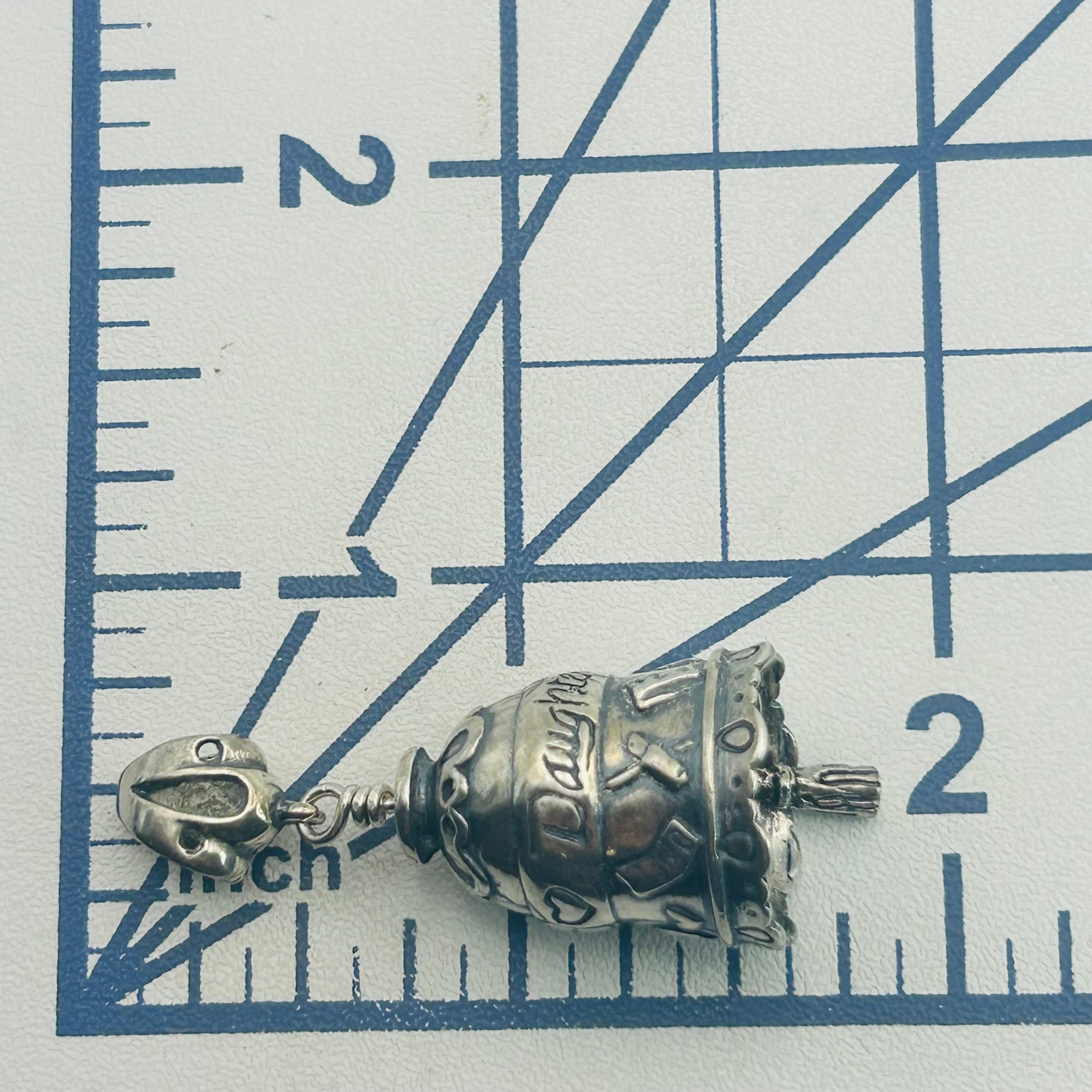 Signed Sterling Daughter Bell Pendant