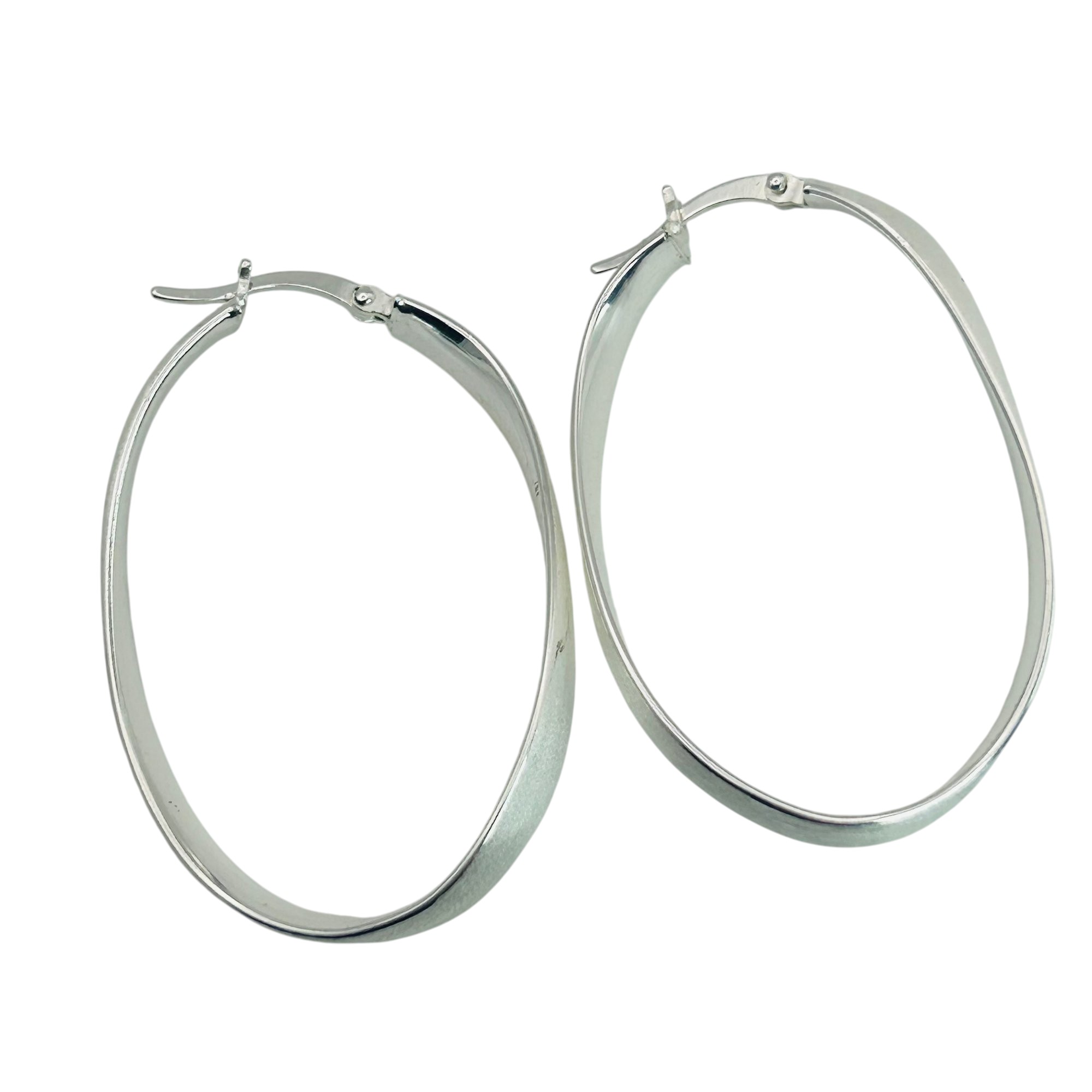 Signed Sterling Hoop Earrings