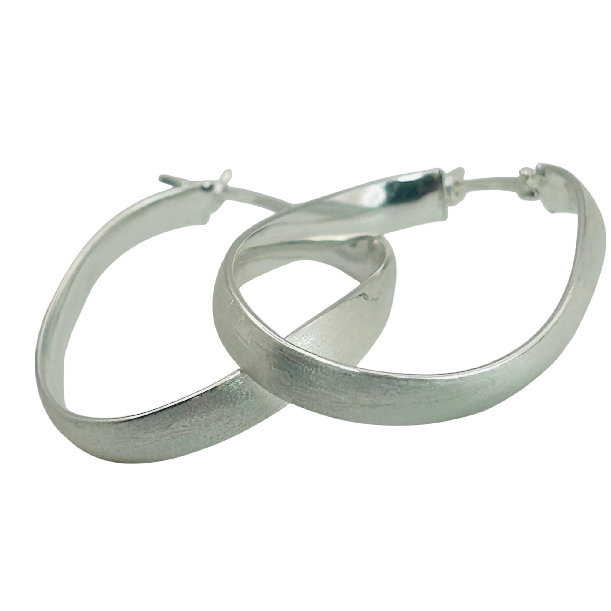 Signed Sterling Hoop Earrings