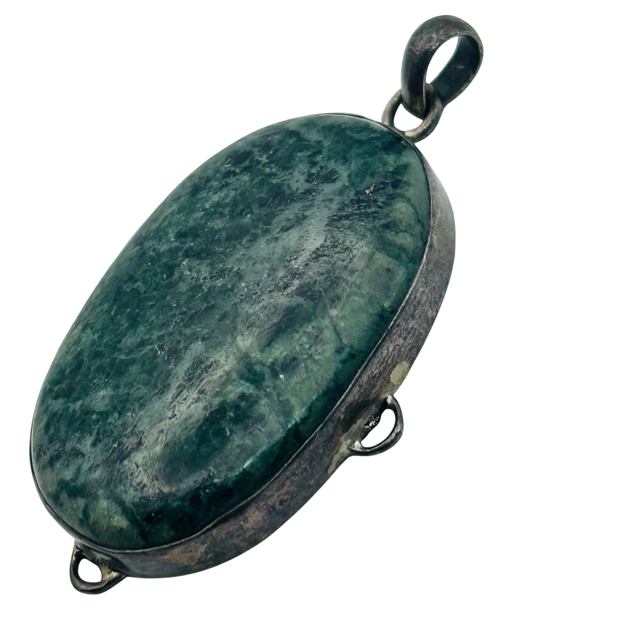 Sterling Moss Agate Pendant