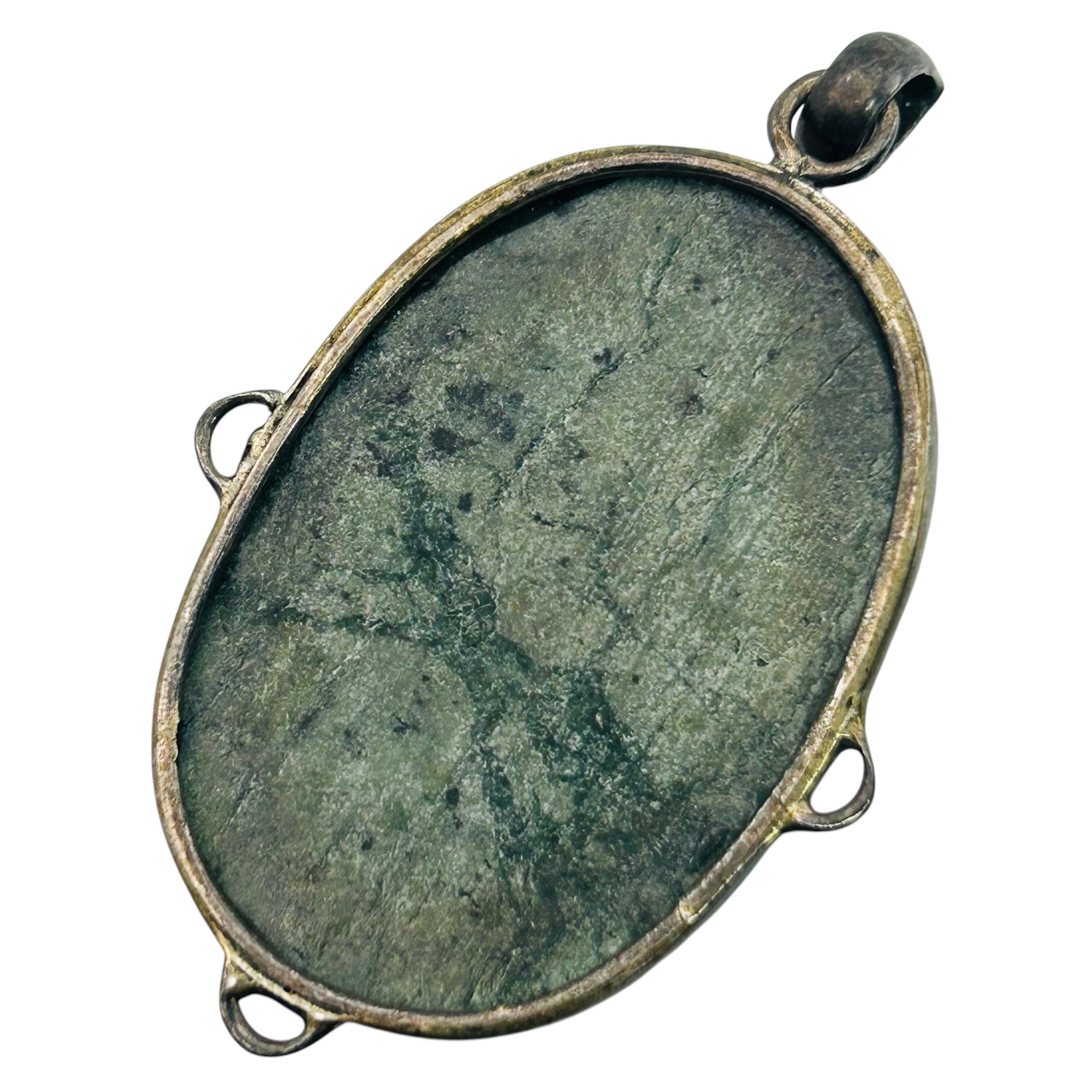 Sterling Moss Agate Pendant