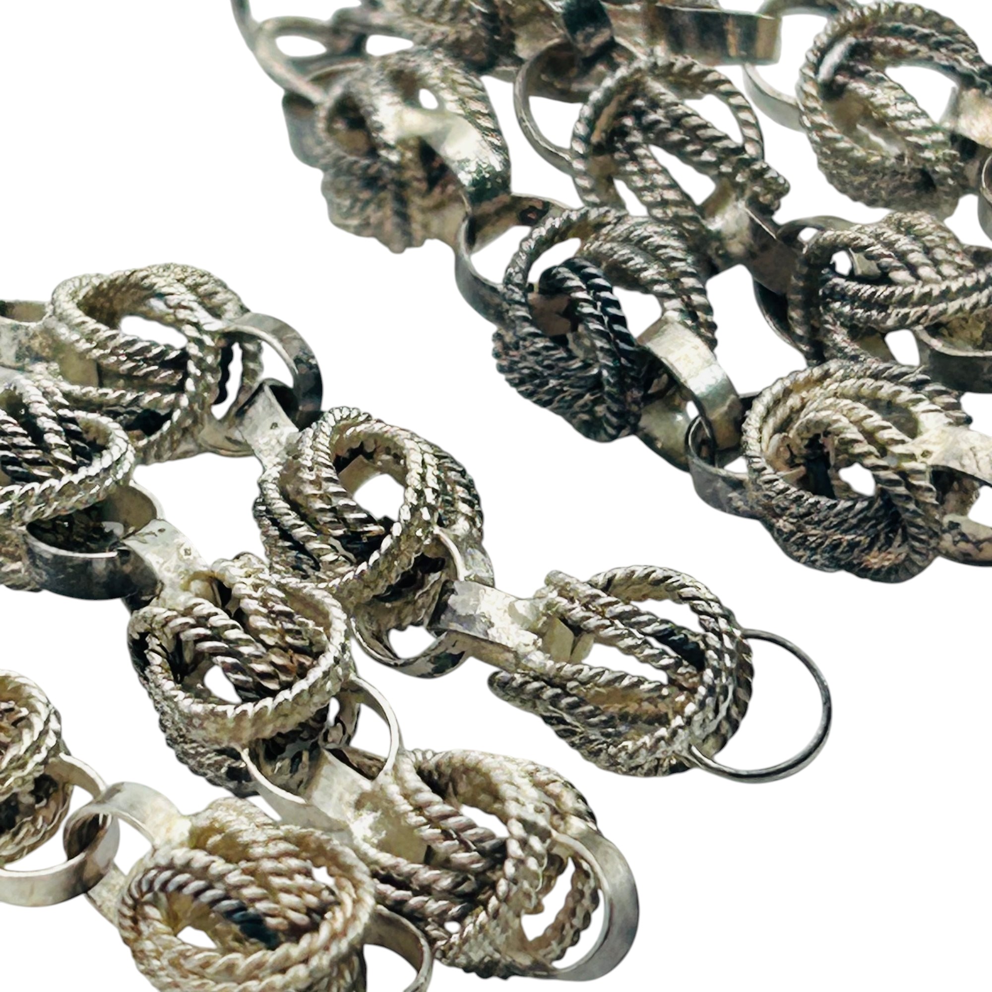 Sterling Round Linked Dangle Earrings