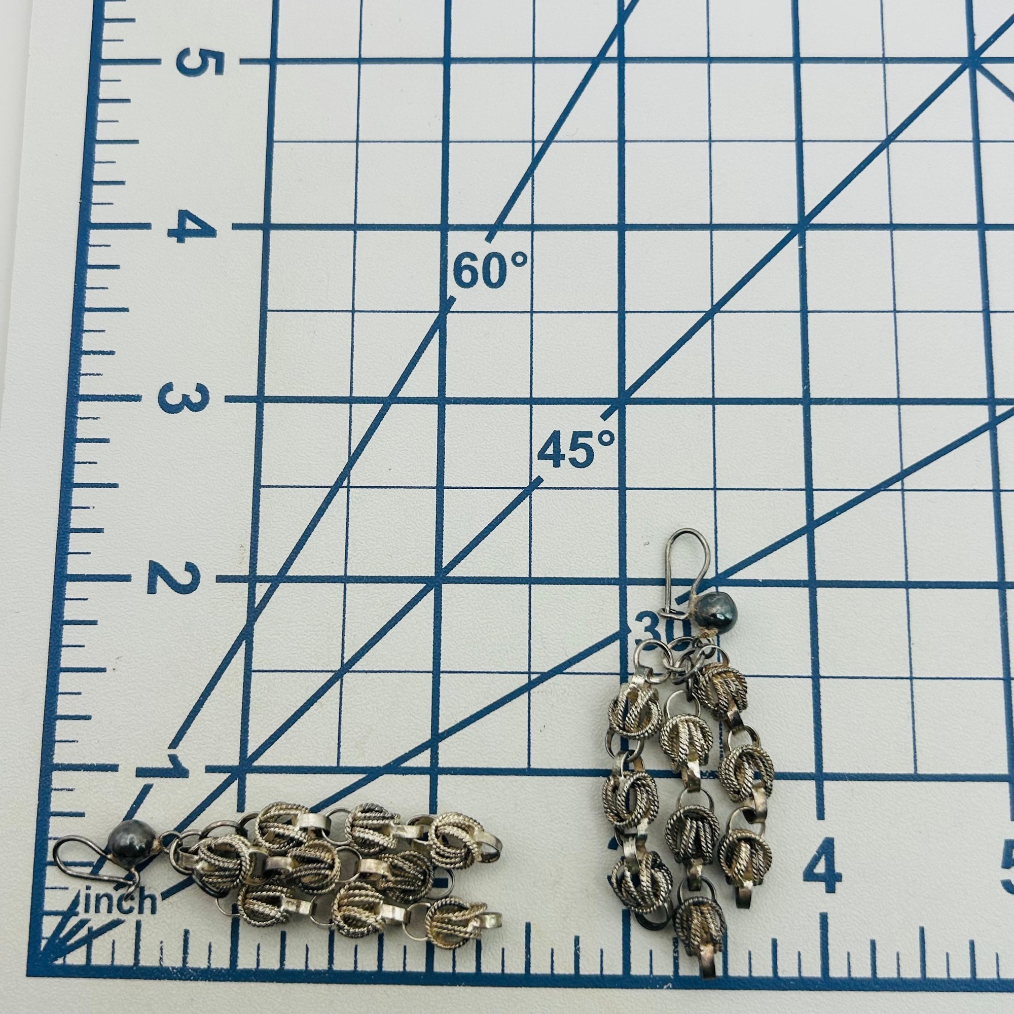 Sterling Round Linked Dangle Earrings