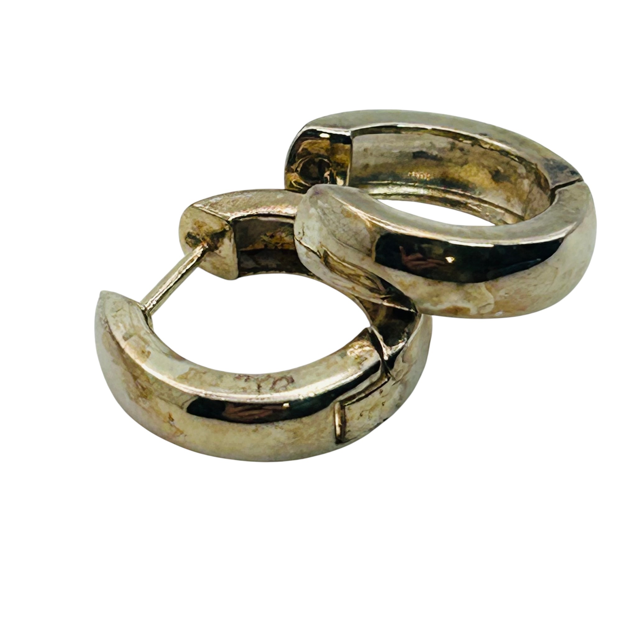 Signed Sterling Huggie Earrings