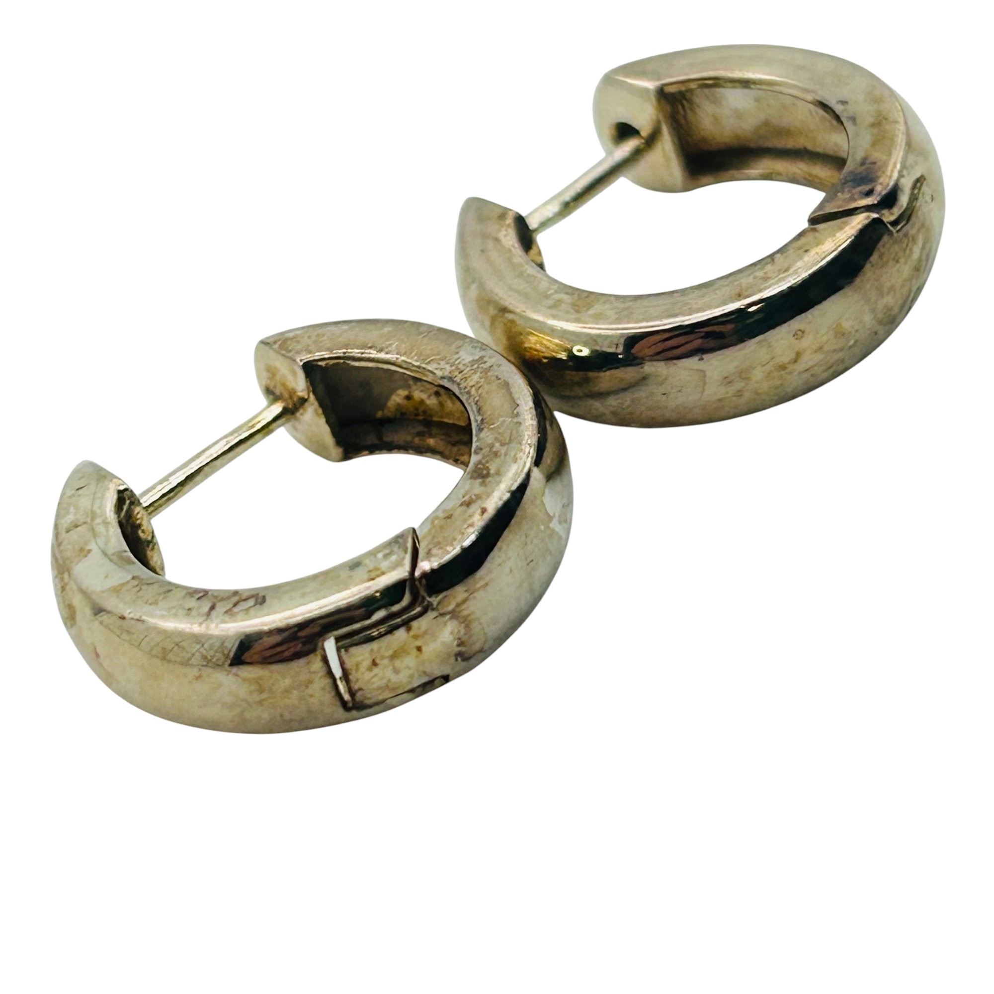 Signed Sterling Huggie Earrings