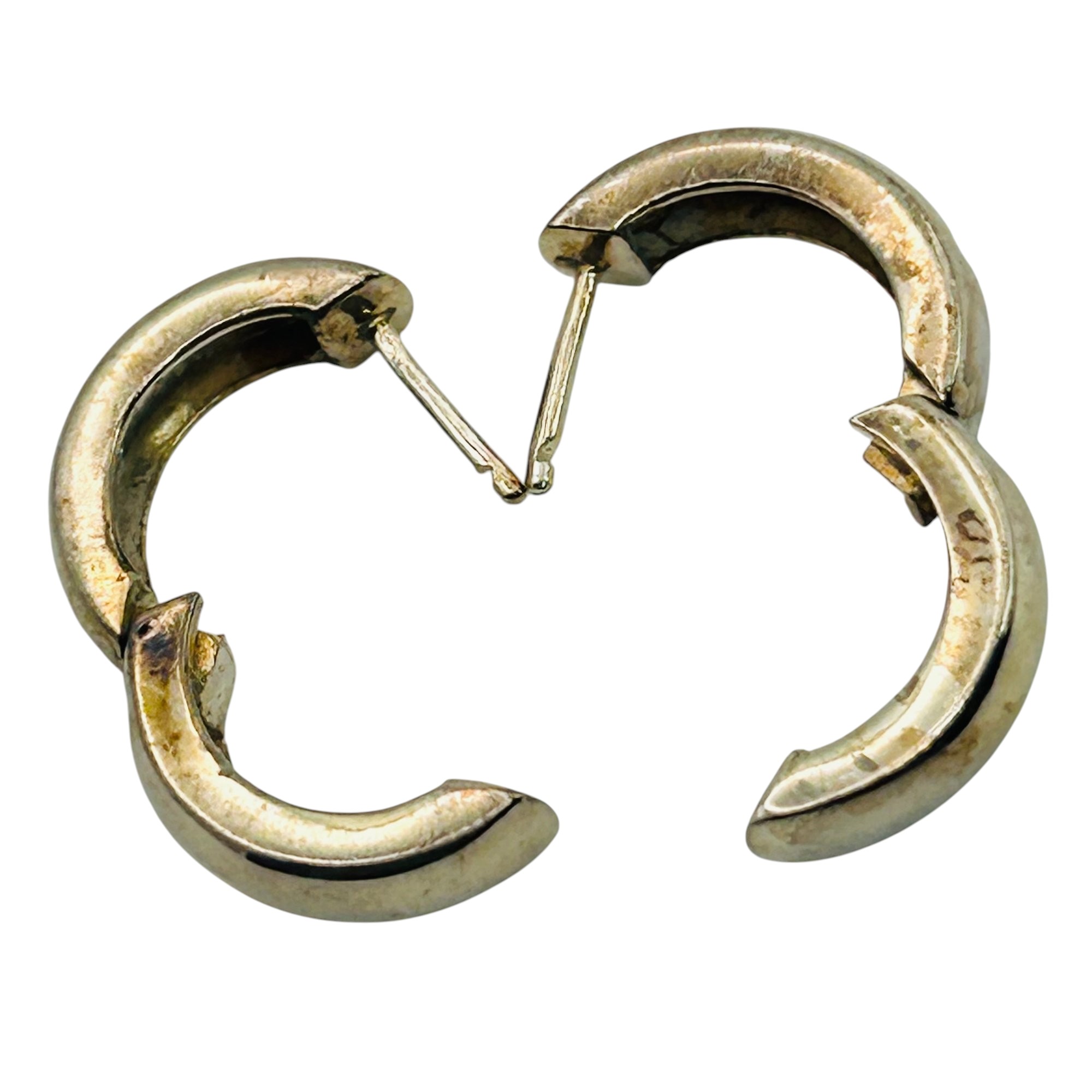 Signed Sterling Huggie Earrings
