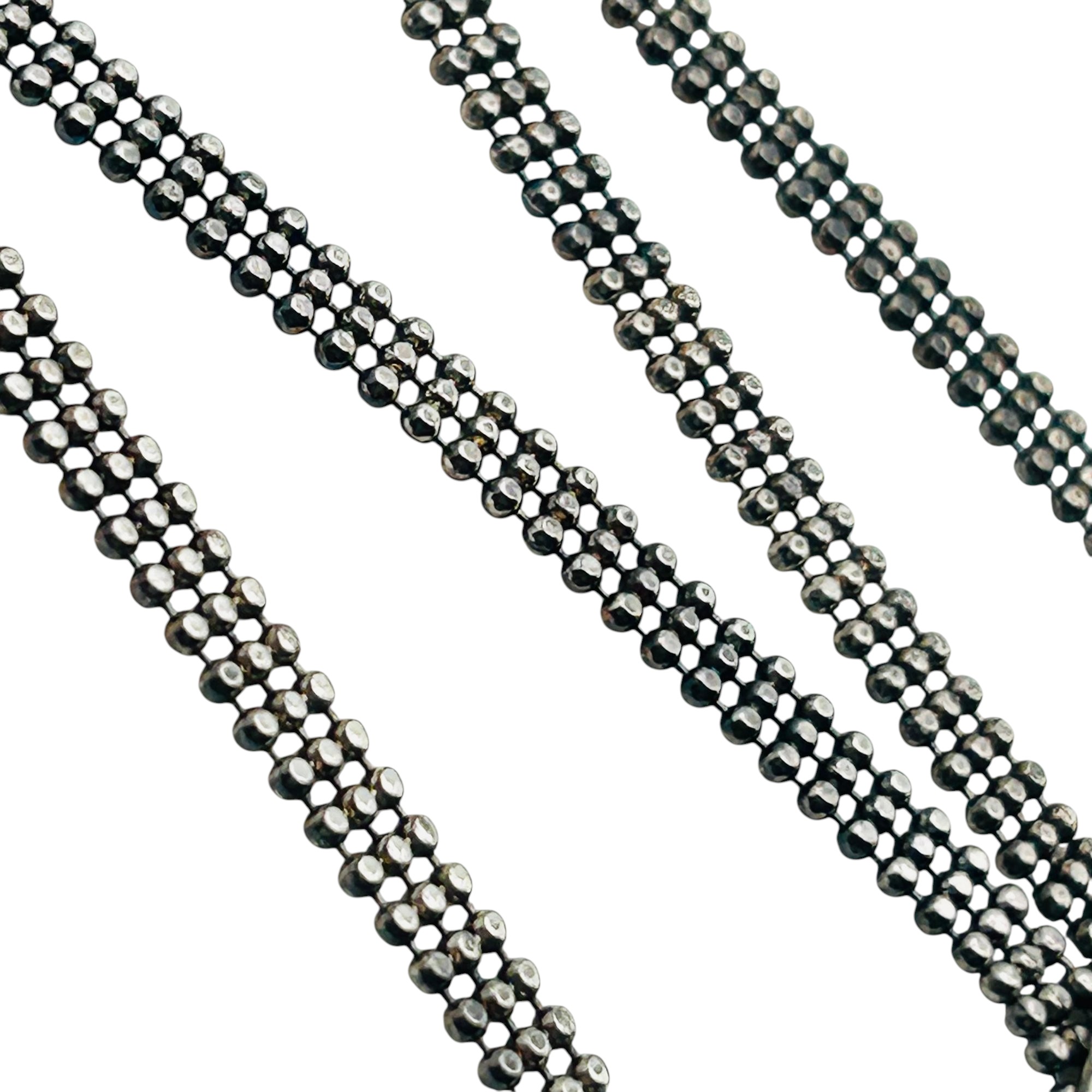Italy Sterling Multi Bead Pointed Necklace