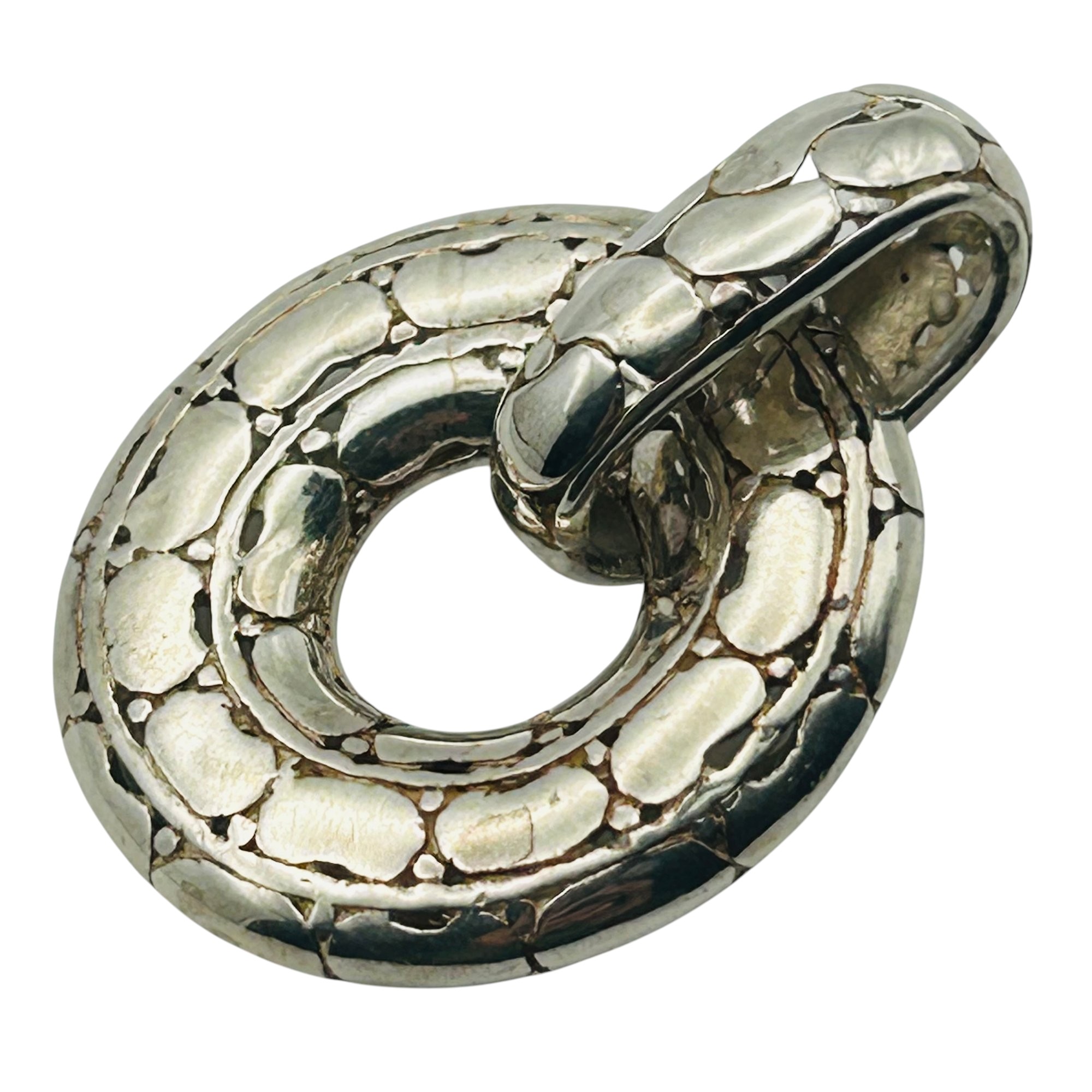 Sterling Textured Round Pendant